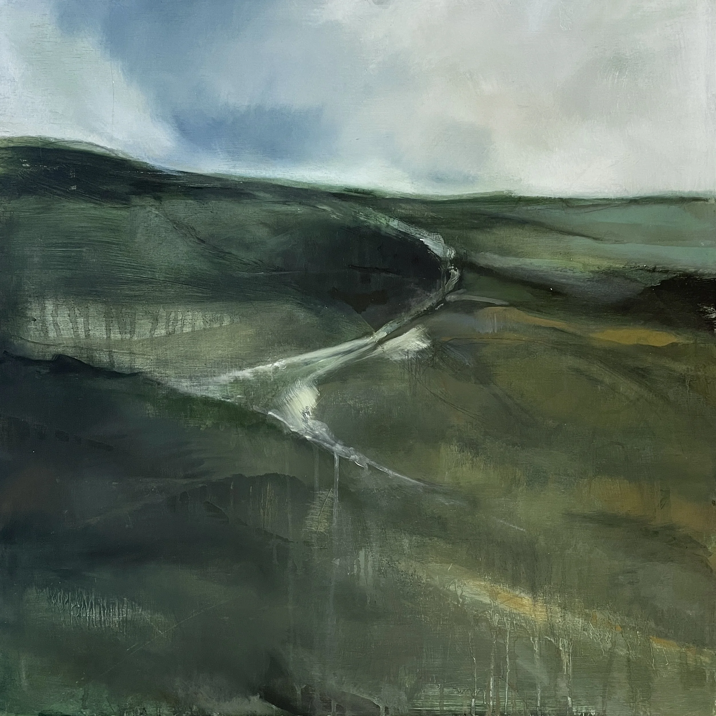 Day's dark midnight, oil on board, 80 x 80 c,