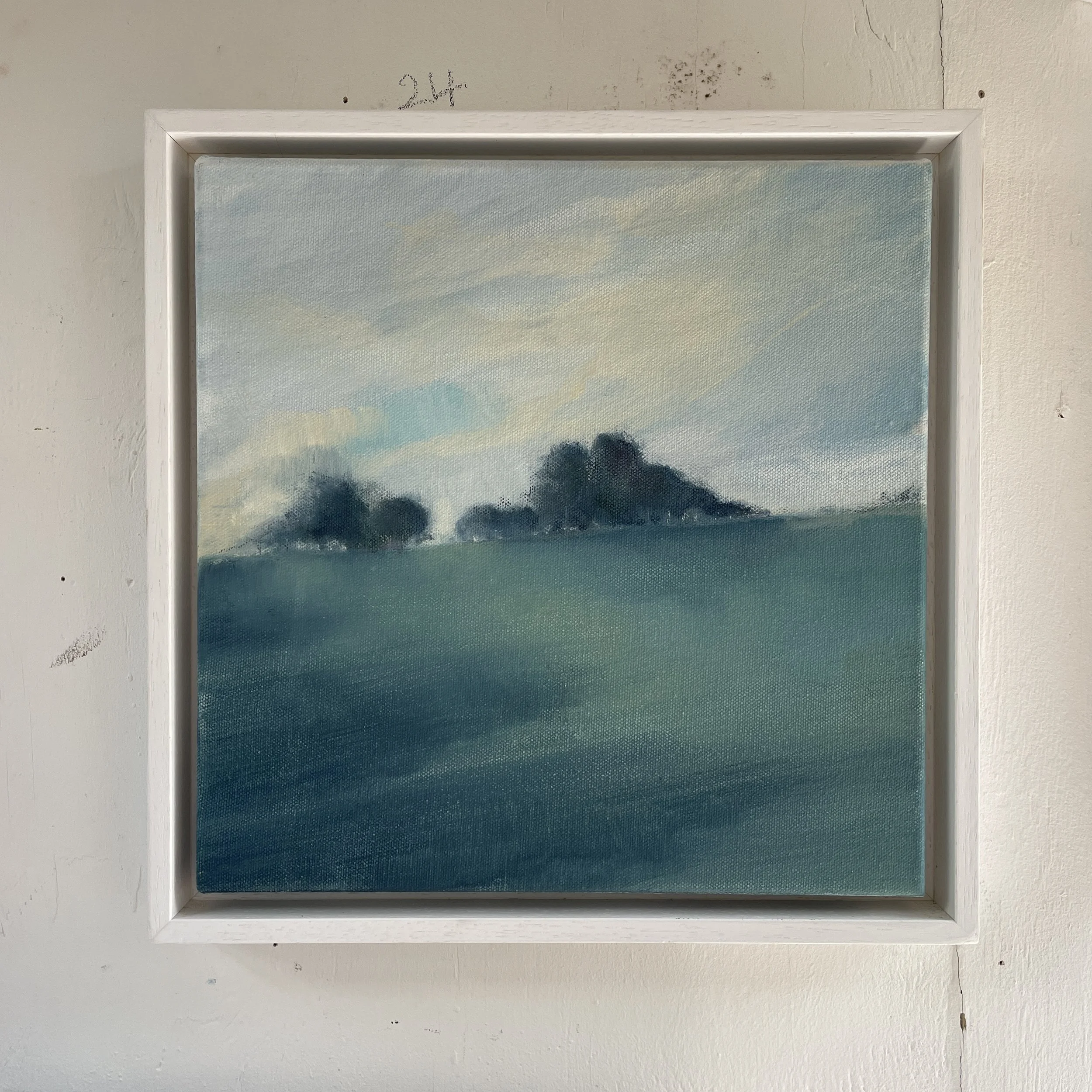 A month of long shadows, oil on canvas framed 30x30cm was £300 sale price £150.
