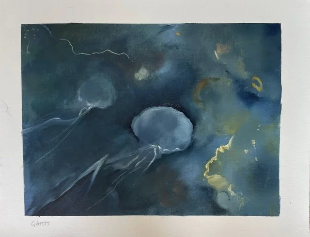 Ghosts, oil on paper, framed, 40x50cm, Was £390. Sale price £250