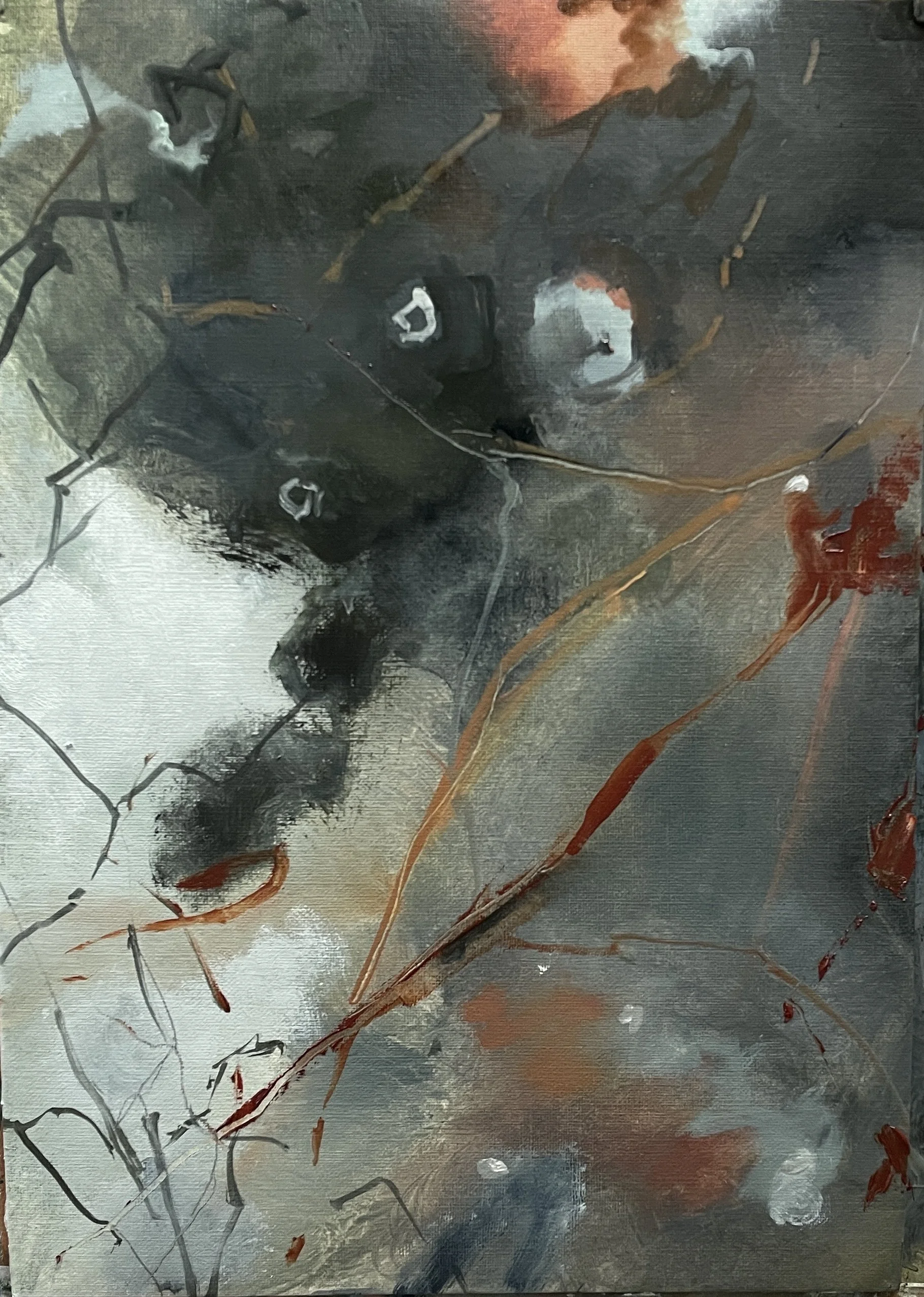 Meniscus, oil on canvas card, 21x29cm