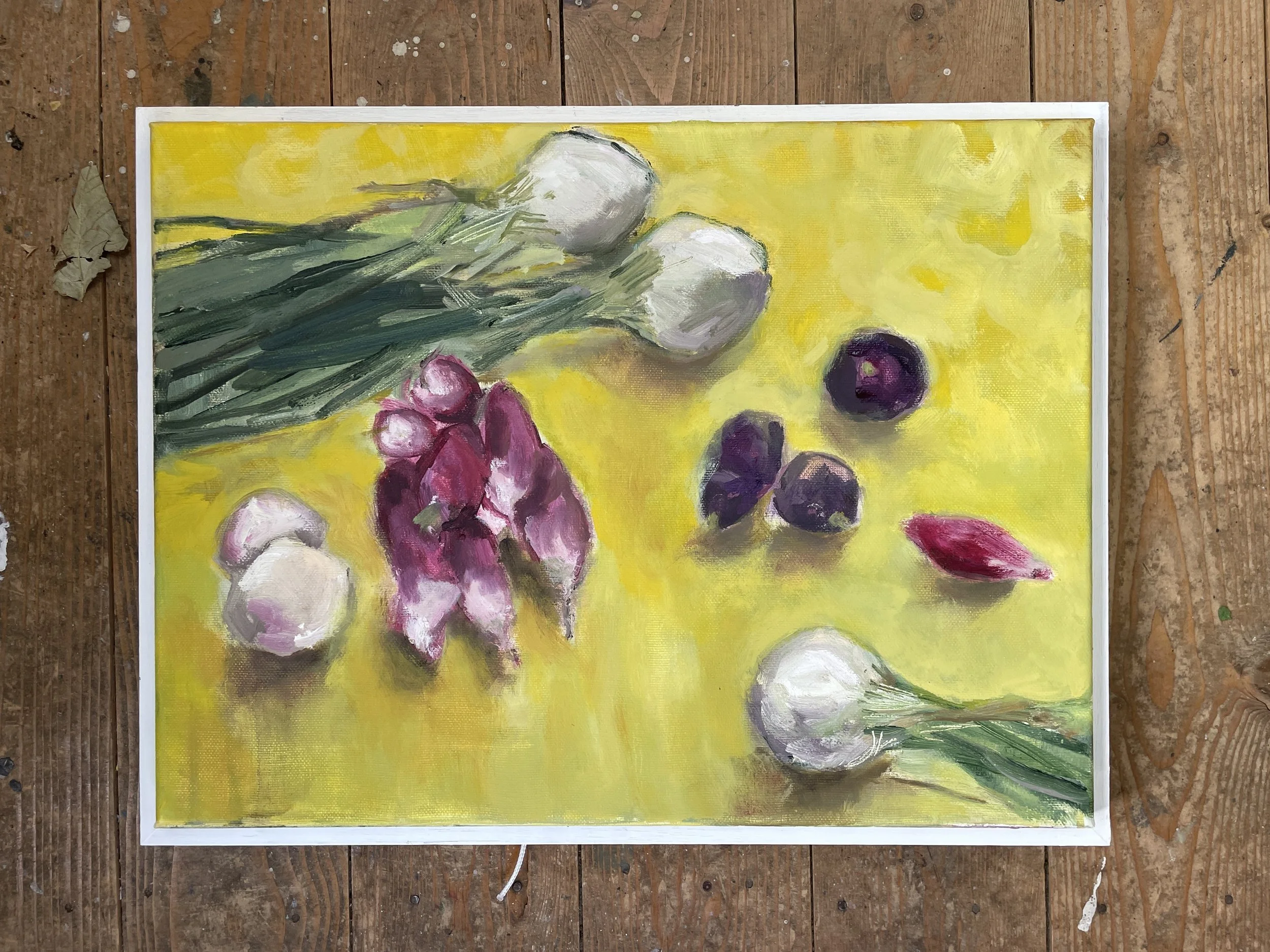 ingredients for a summer lunch, oil on canvas, 30 x 40cm