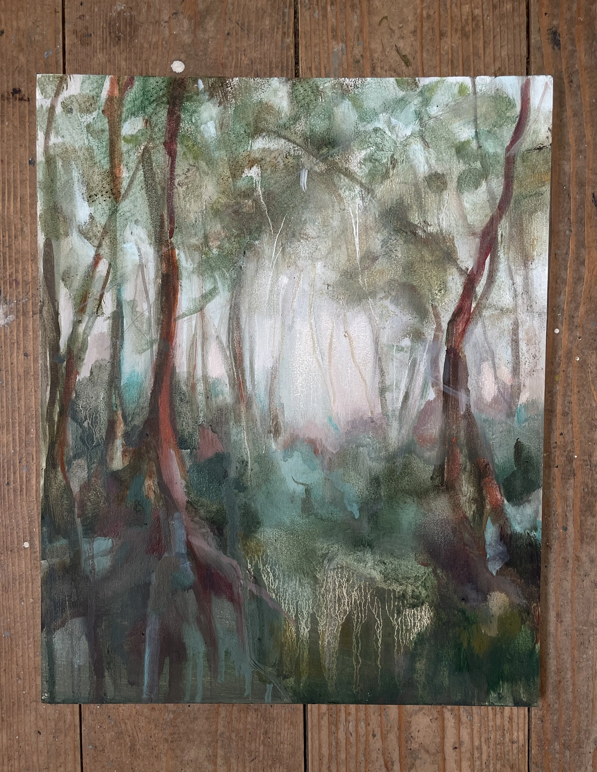 Bullfinch Lane, oil on hardboard, 24 x 30cm