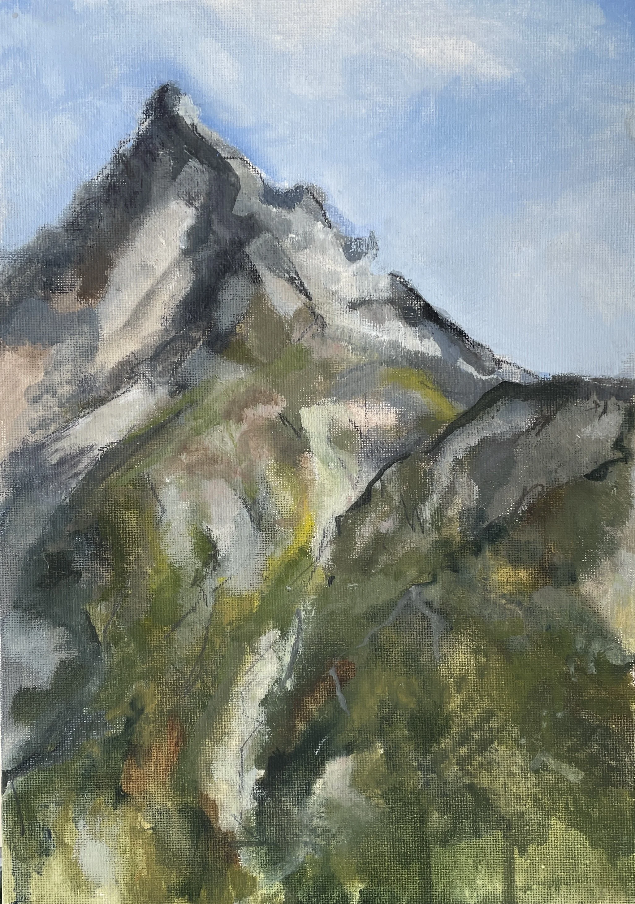 Petit dent dei Vesivi, oil on baord, 20x25cm