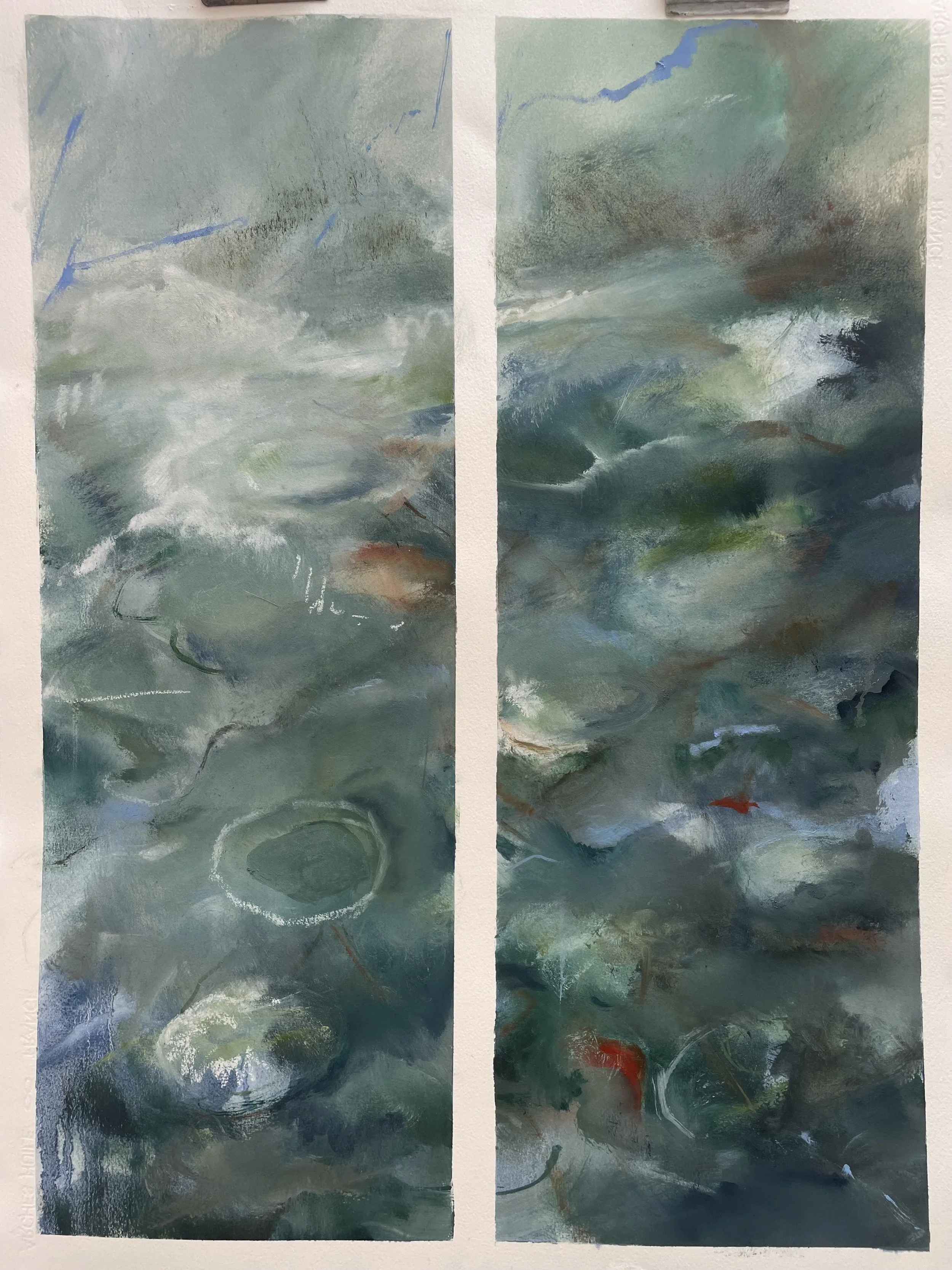 Lilypads 1, oil on paper, 75x57cm