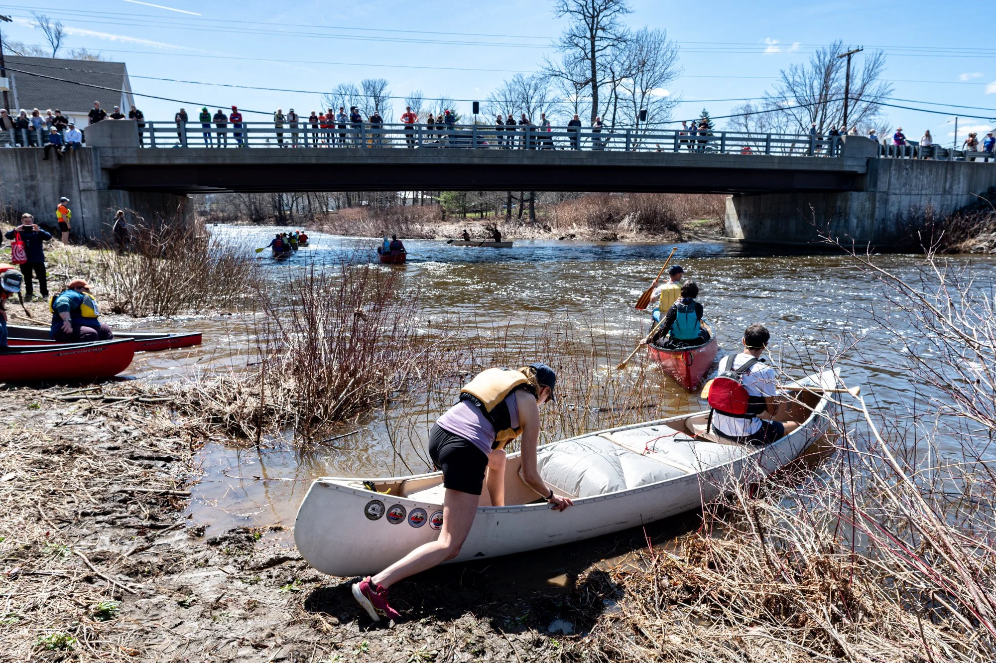 Pushing off @ Kenduskeag Stream Canoe Race, April 18, 2026