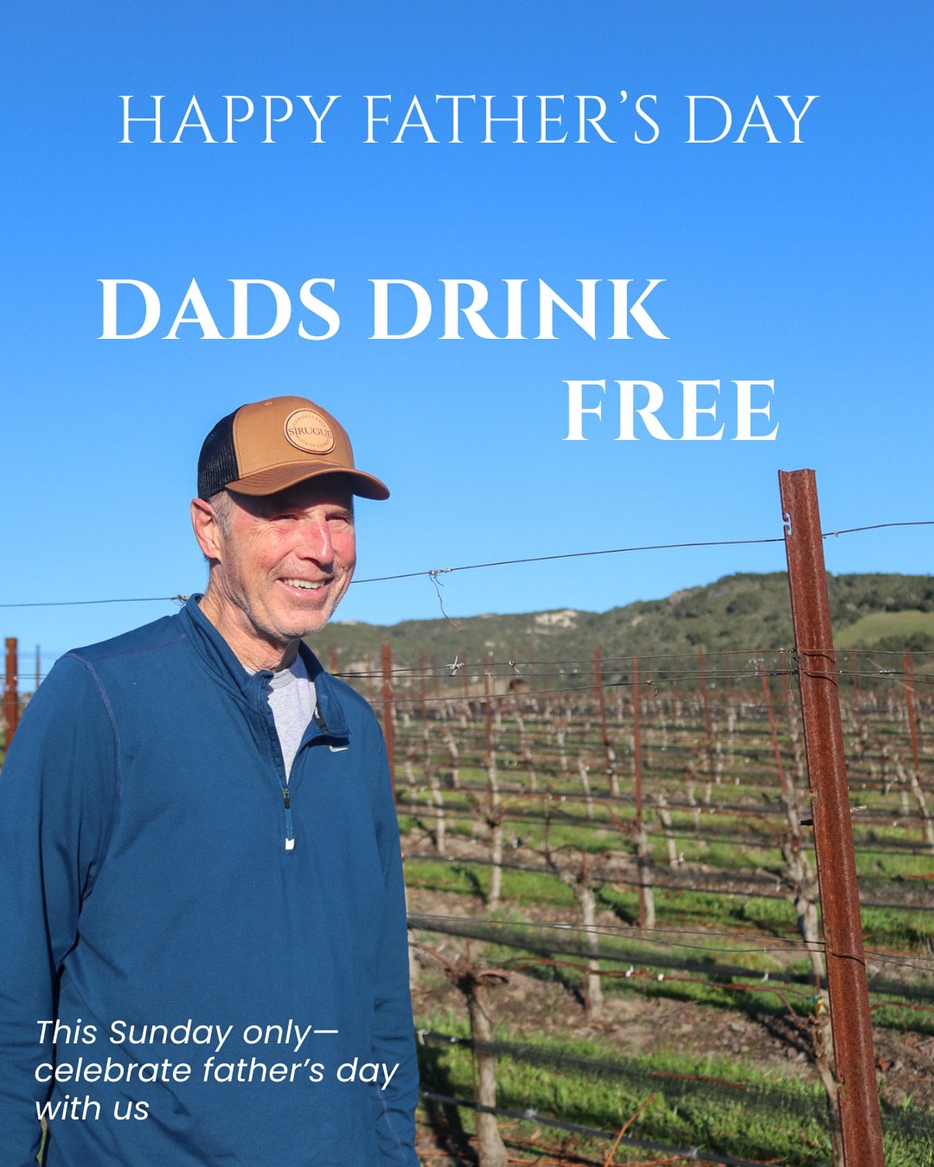 We&rsquo;re proud to be family-owned&mdash;and even prouder that our winemaker Stephen is such an incredible dad. This Father&rsquo;s Day, we&rsquo;re raising a glass to the dad&rsquo;s who pour their hearts into everything they do. 

Dads drink free