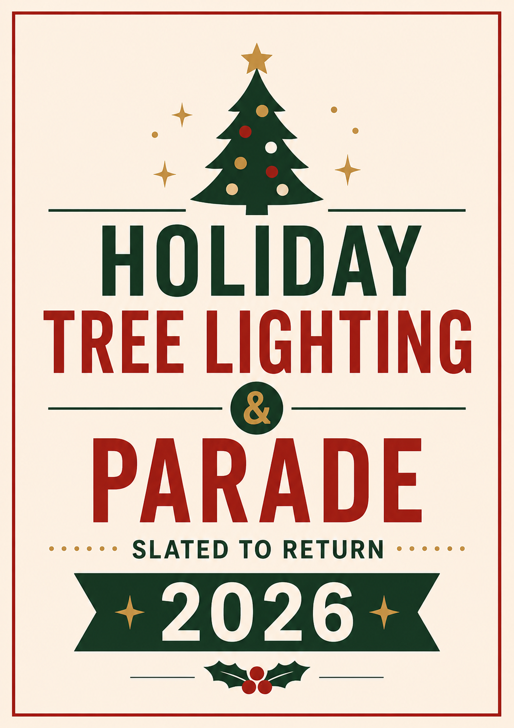 Holiday Tree Lighting Ceremony