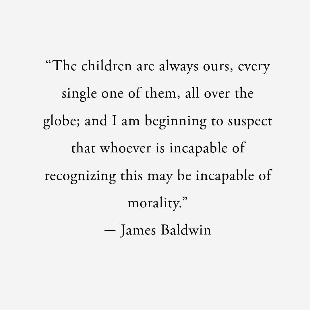 &ldquo;The children are always ours, every single one of them, all over the globe&hellip;&rdquo; - James Baldwin 

There are 600,000 children in Rafah. Boxed in. This was supposed to be the safe zone but nowhere is safe. Nowhere. Why do I keep postin