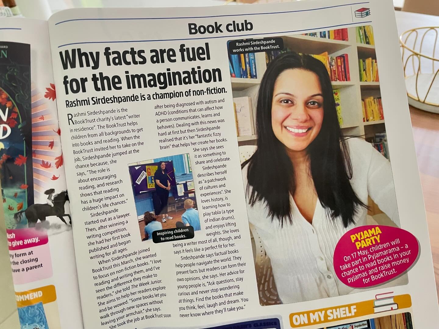 Delighted to have been interviewed in The Week Junior as @Booktrust Writer in Residence, championing factual books as fuel for the imagination! But just to make one teeny thing clear, the article says news of my AuDHD diagnosis was hard at first but 