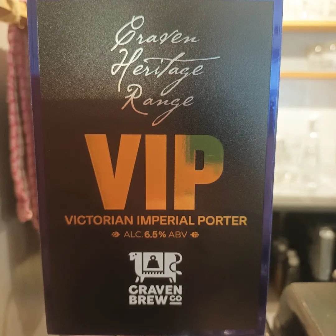 We've got some cracking beers on the line up this Wednesday...

On cask...
Craven Brew Co, VIP, 6.5% - From the Craven Heritage Range, V.I.P. Victorian Imperial Porter is brewed originally from a porter recipe dating from the late 1800&rsquo;s, this 