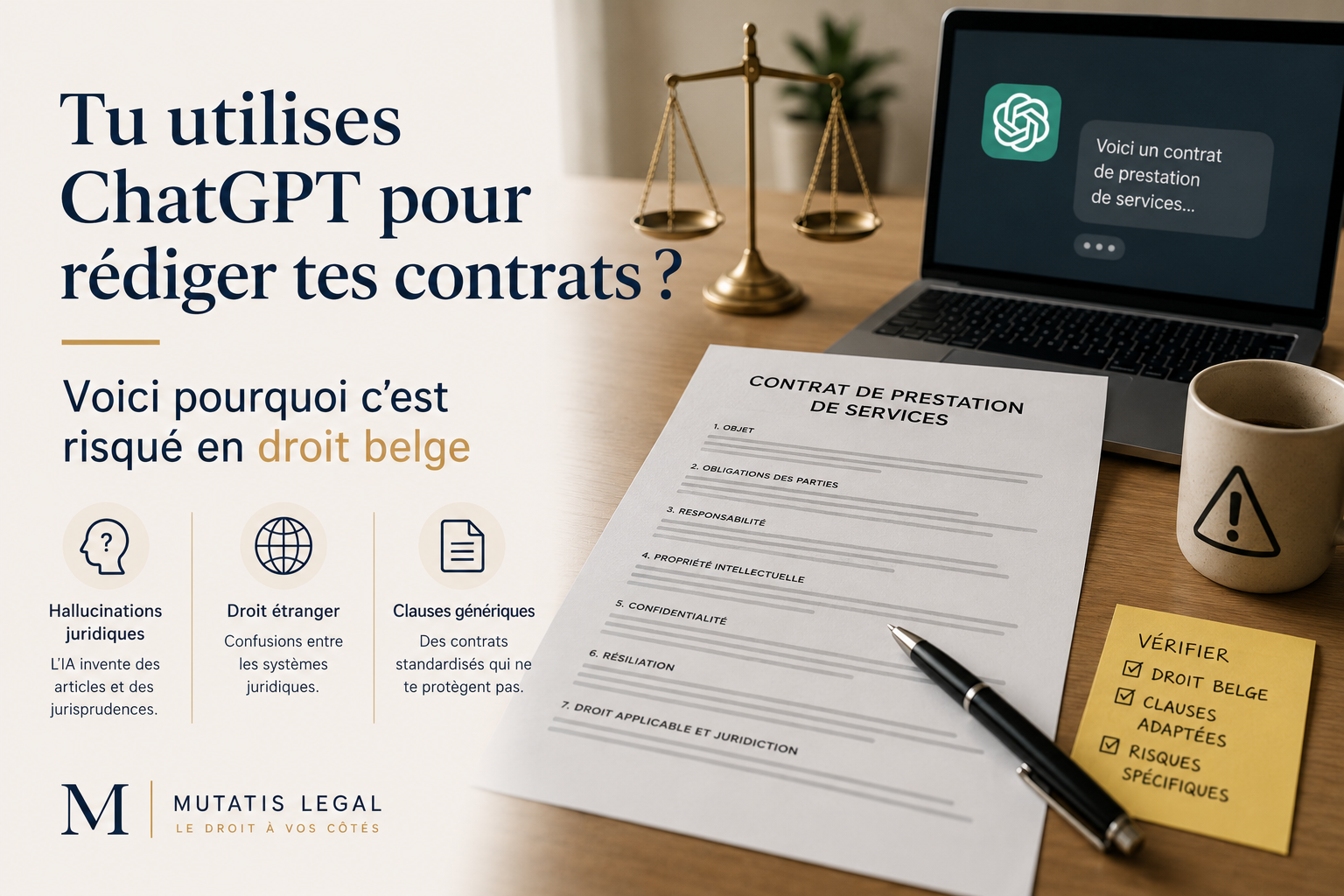 Tu utilises ChatGPT pour rédiger tes contrats ? Voici pourquoi c'est risqué en droit belge