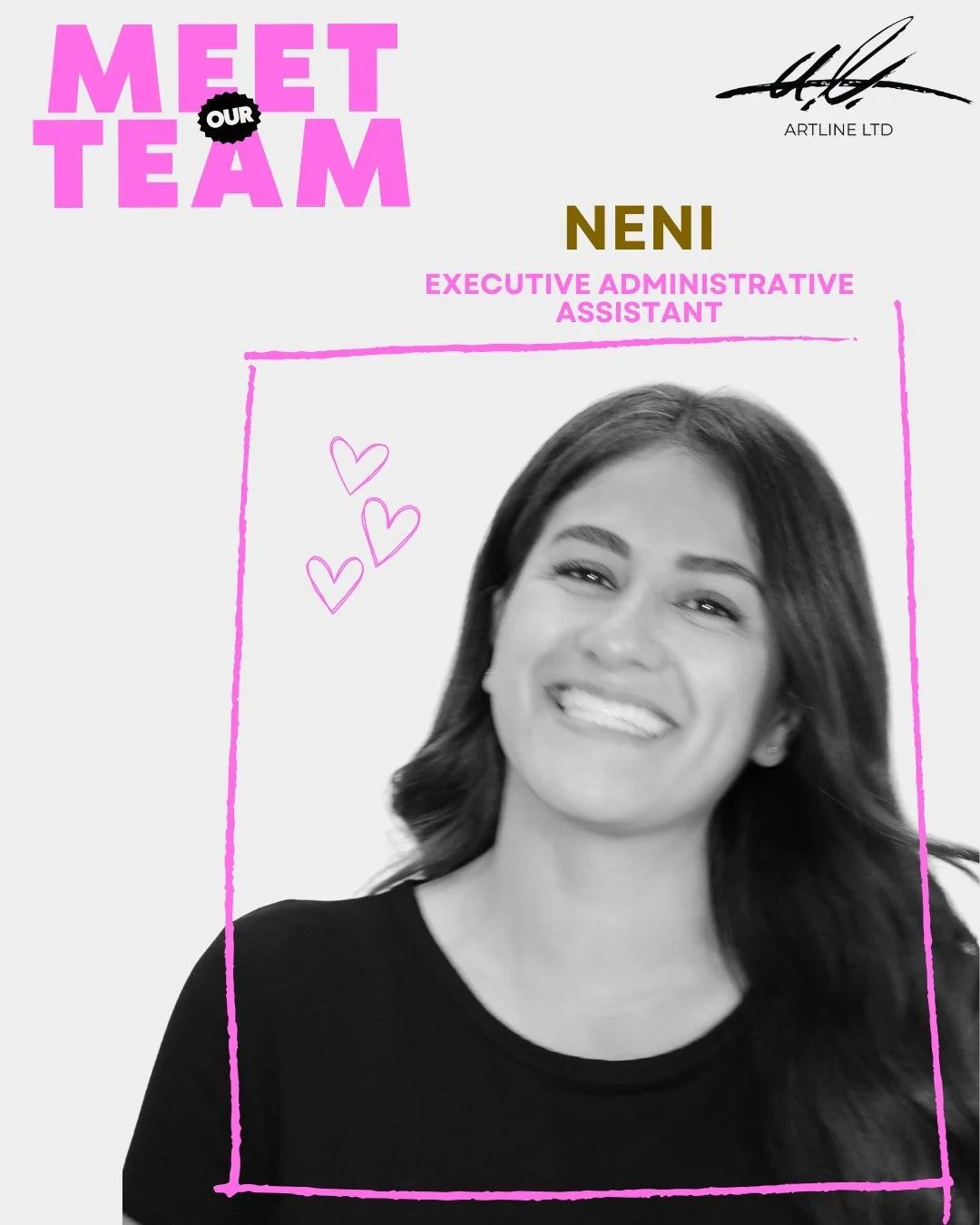 Meet Neni

With a sharp eye for detail and a passion for organization, Neni plays a key role in keeping our creative process running seamlessly.

She&rsquo;s responsible for coordinating new imagery orders with our vendors, reviewing incoming posters