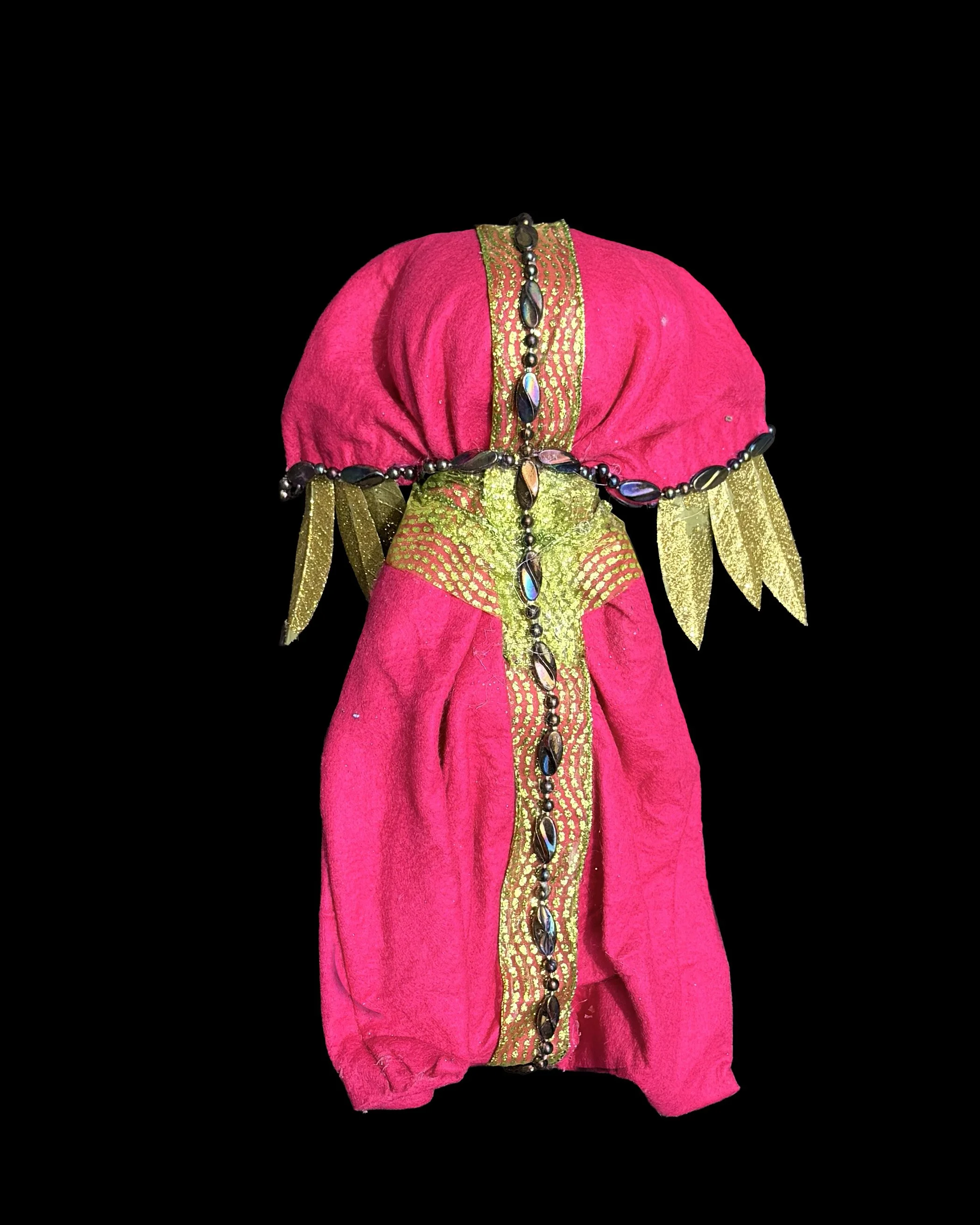  Ascension Spirit   
Soft Sculpture 
 Found Materials   
Discarded Doll, Fabric,  
Found Natural Materials,  
Costume Jewelry, Plastic Gems