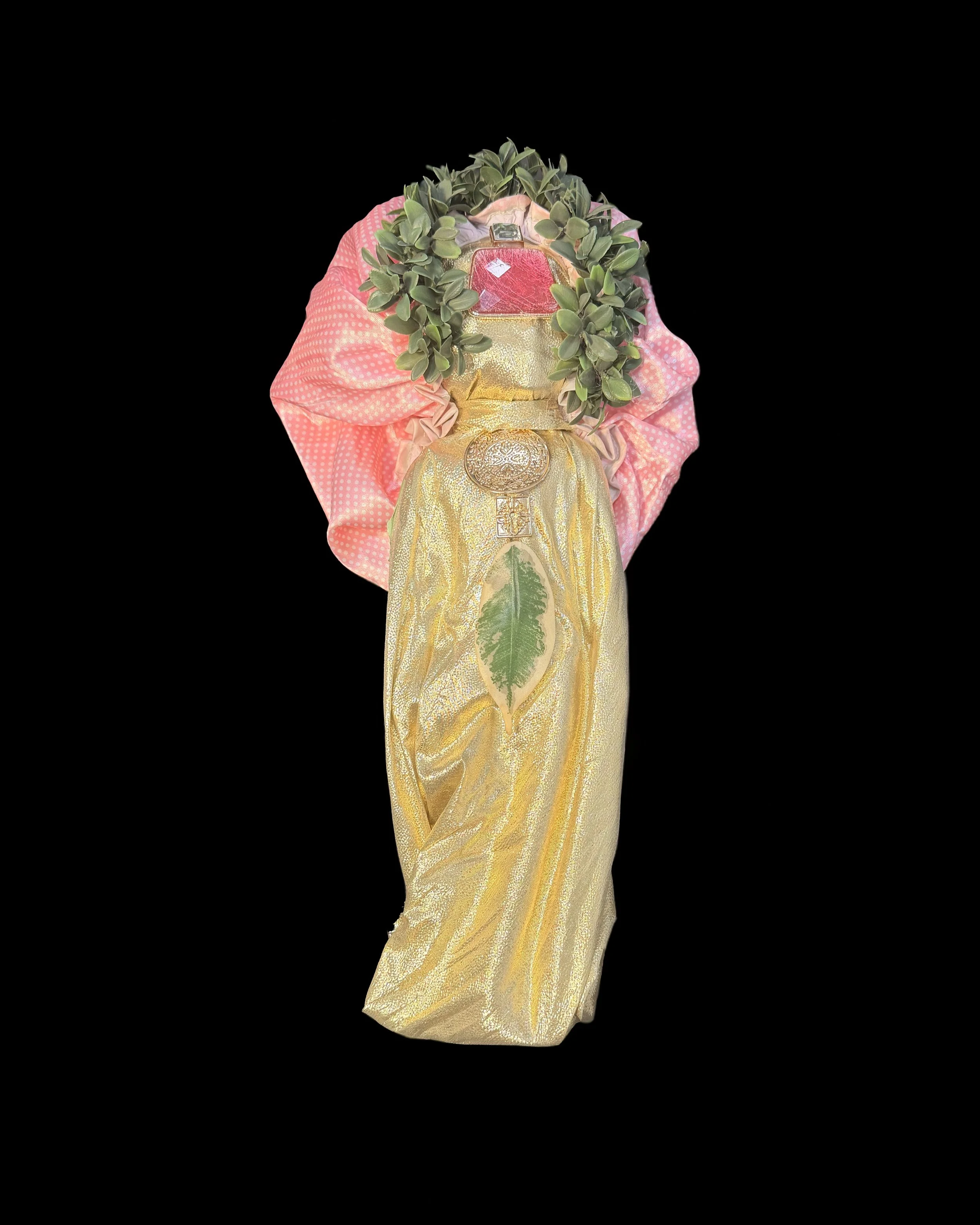  Ascension Spirit   
Soft Sculpture 
 Found Materials   
Discarded Doll, Fabric,  
Found Natural Materials,  
Costume Jewelry, Plastic Gems