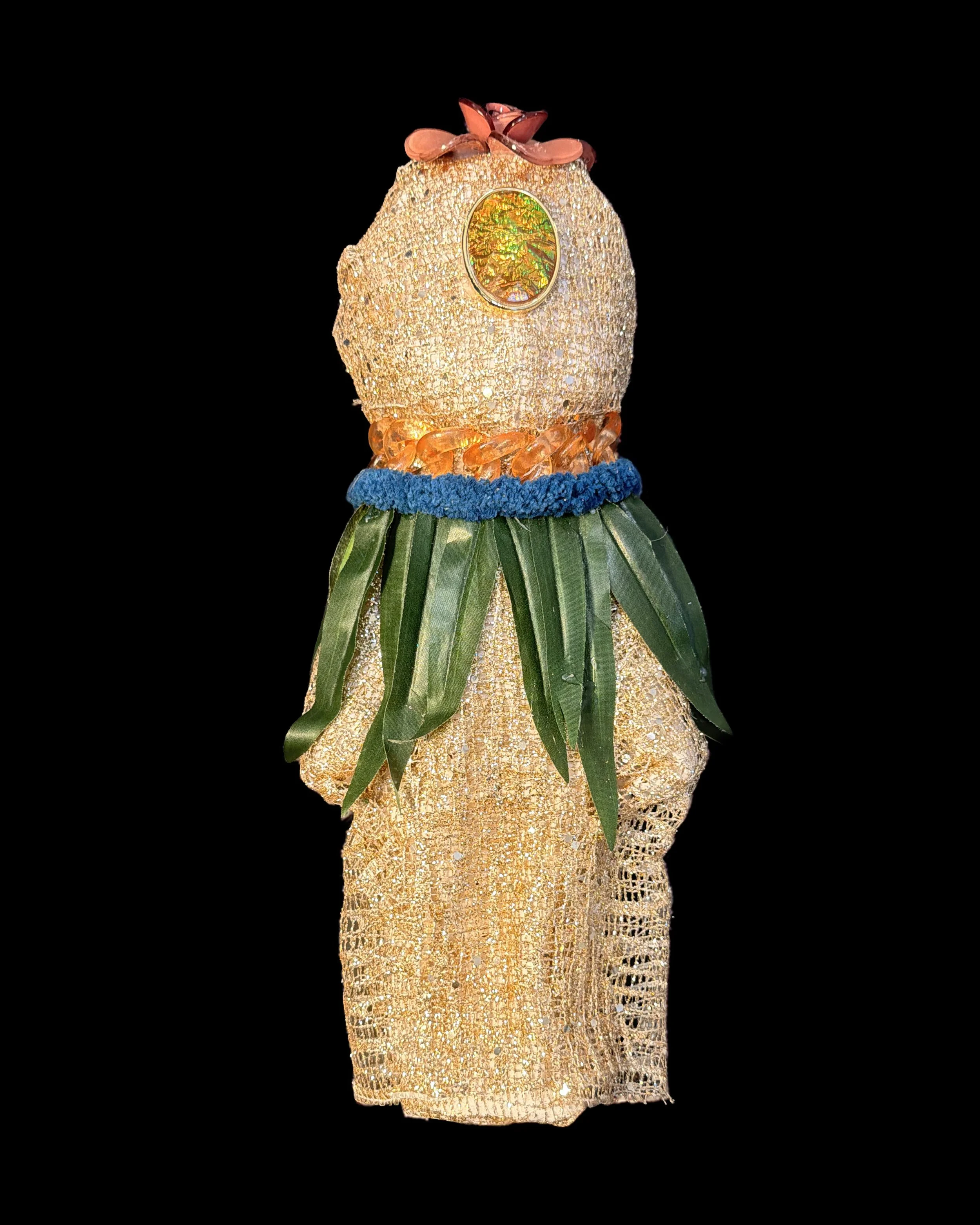  Ascension Spirit   
Soft Sculpture 
 Found Materials   
Discarded Doll, Fabric,  
Found Natural Materials,  
Costume Jewelry, Plastic Gems