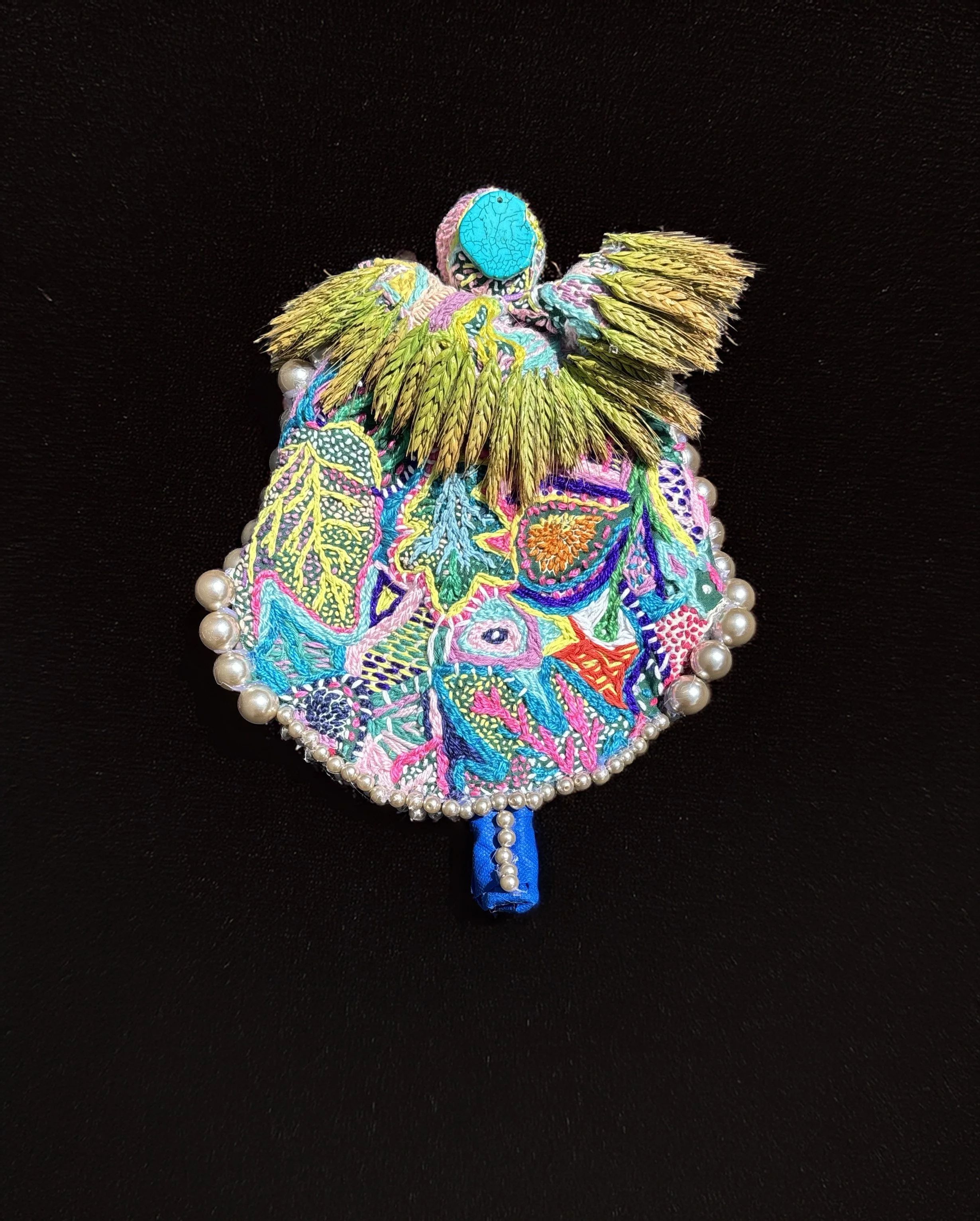 Ascension Spirit   
Soft Sculpture 
 Found Materials   
Discarded Doll, Fabric,  
Found Natural Materials,  
Costume Jewelry, Plastic Gems