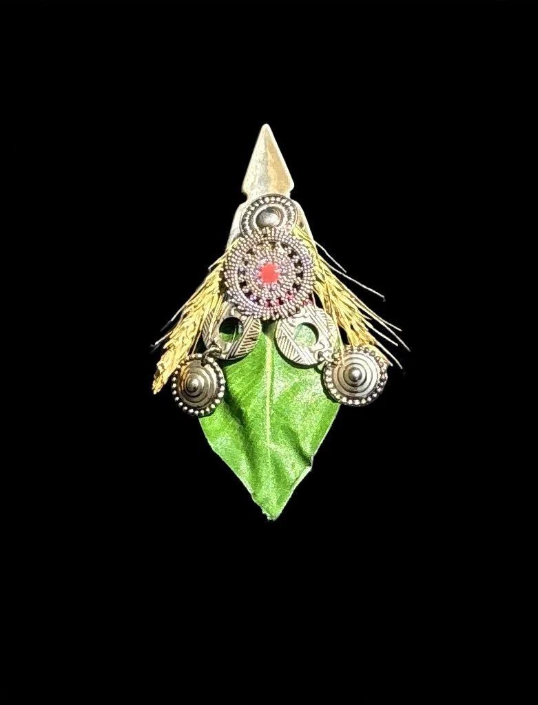  Ascension Spirit   
Soft Sculpture 
 Found Materials   
Discarded Doll, Fabric,  
Found Natural Materials,  
Costume Jewelry, Plastic Gems
