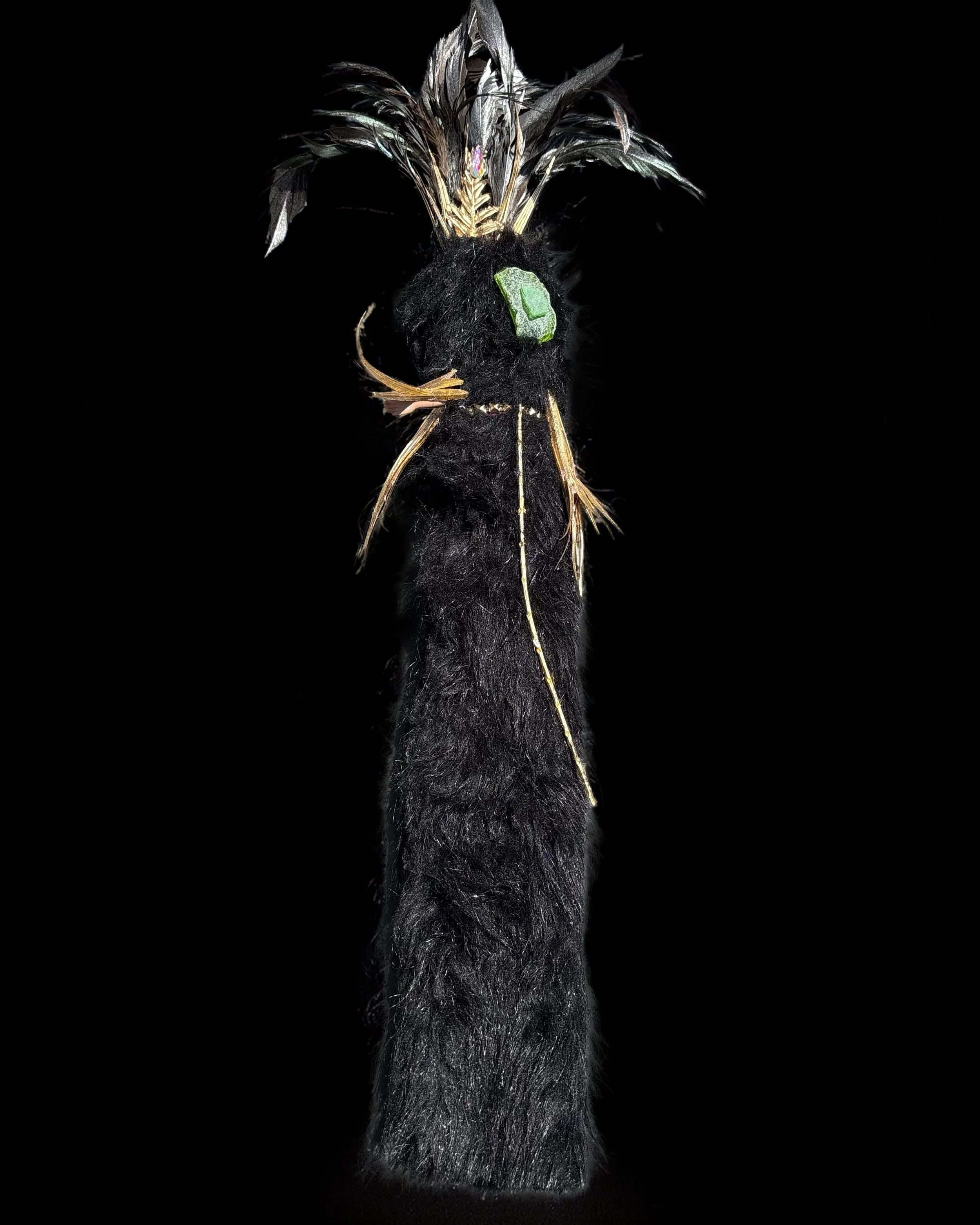  Ascension Spirit   
Soft Sculpture 
 Found Materials   
Discarded Doll, Fabric,  
Found Natural Materials,  
Costume Jewelry, Plastic Gems