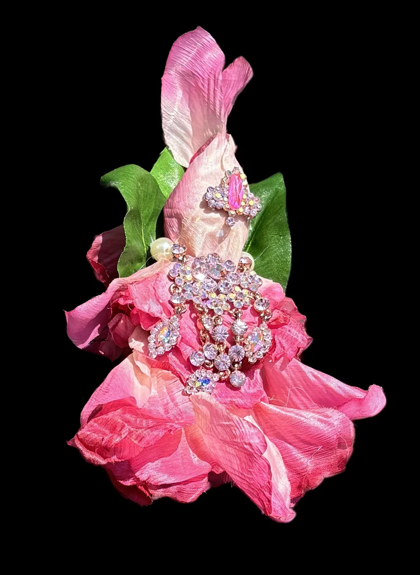  Ascension Spirit   
Soft Sculpture 
 Found Materials   
Discarded Doll, Fabric,  
Found Natural Materials,  
Costume Jewelry, Plastic Gems