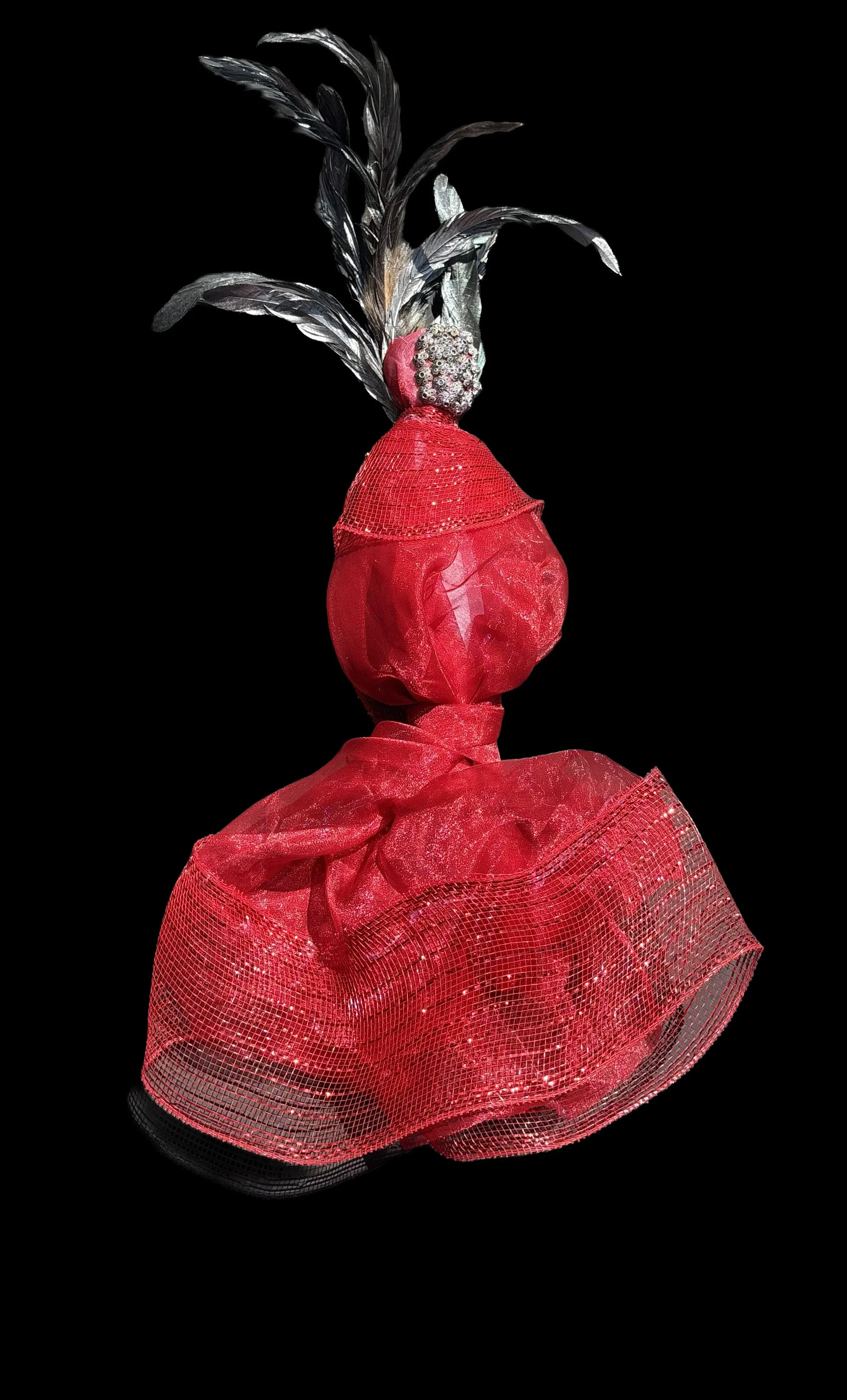  Ascension Spirit   
Soft Sculpture 
 Found Materials   
Discarded Doll, Fabric,  
Found Natural Materials,  
Costume Jewelry, Plastic Gems