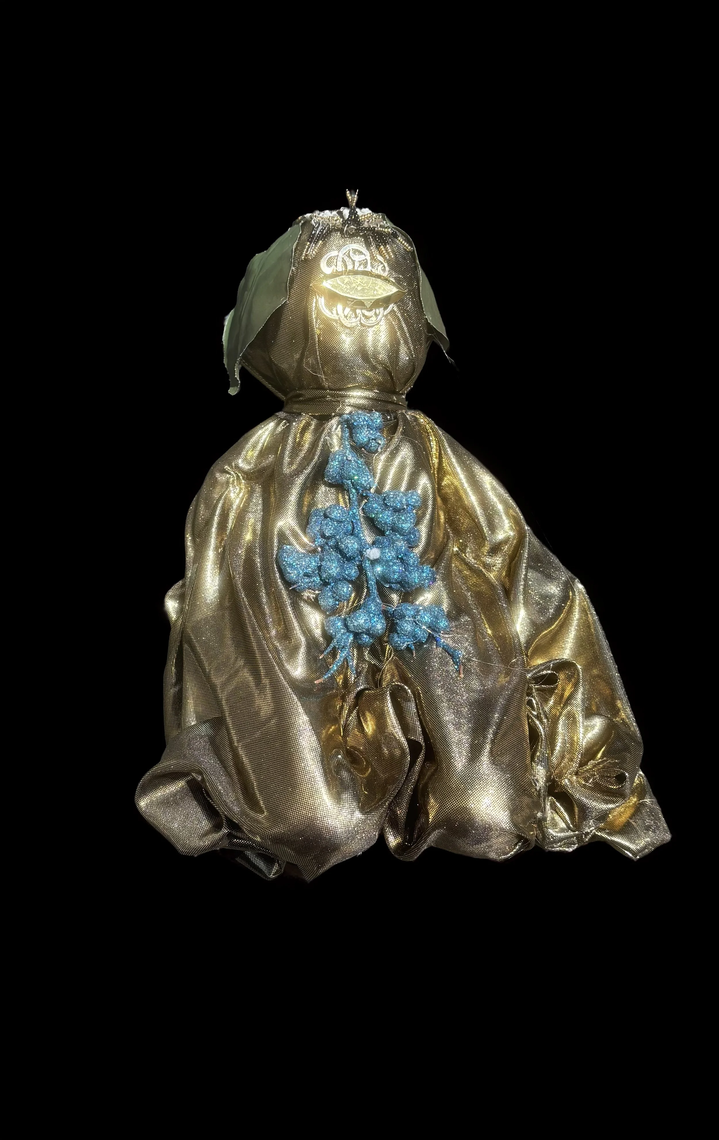  Ascension Spirit   
Soft Sculpture 
 Found Materials   
Discarded Doll, Fabric,  
Found Natural Materials,  
Costume Jewelry, Plastic Gems