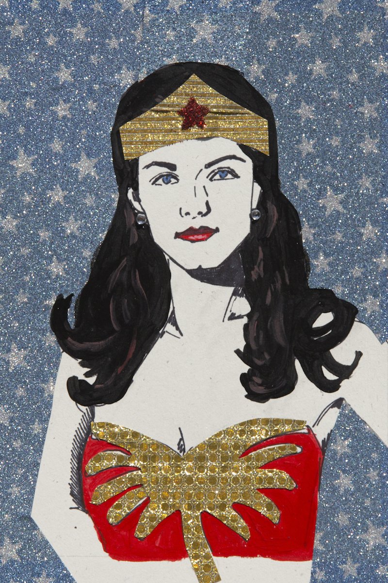 Drawing of Linda Carter,
Mixed Media, 4 x 6 inches