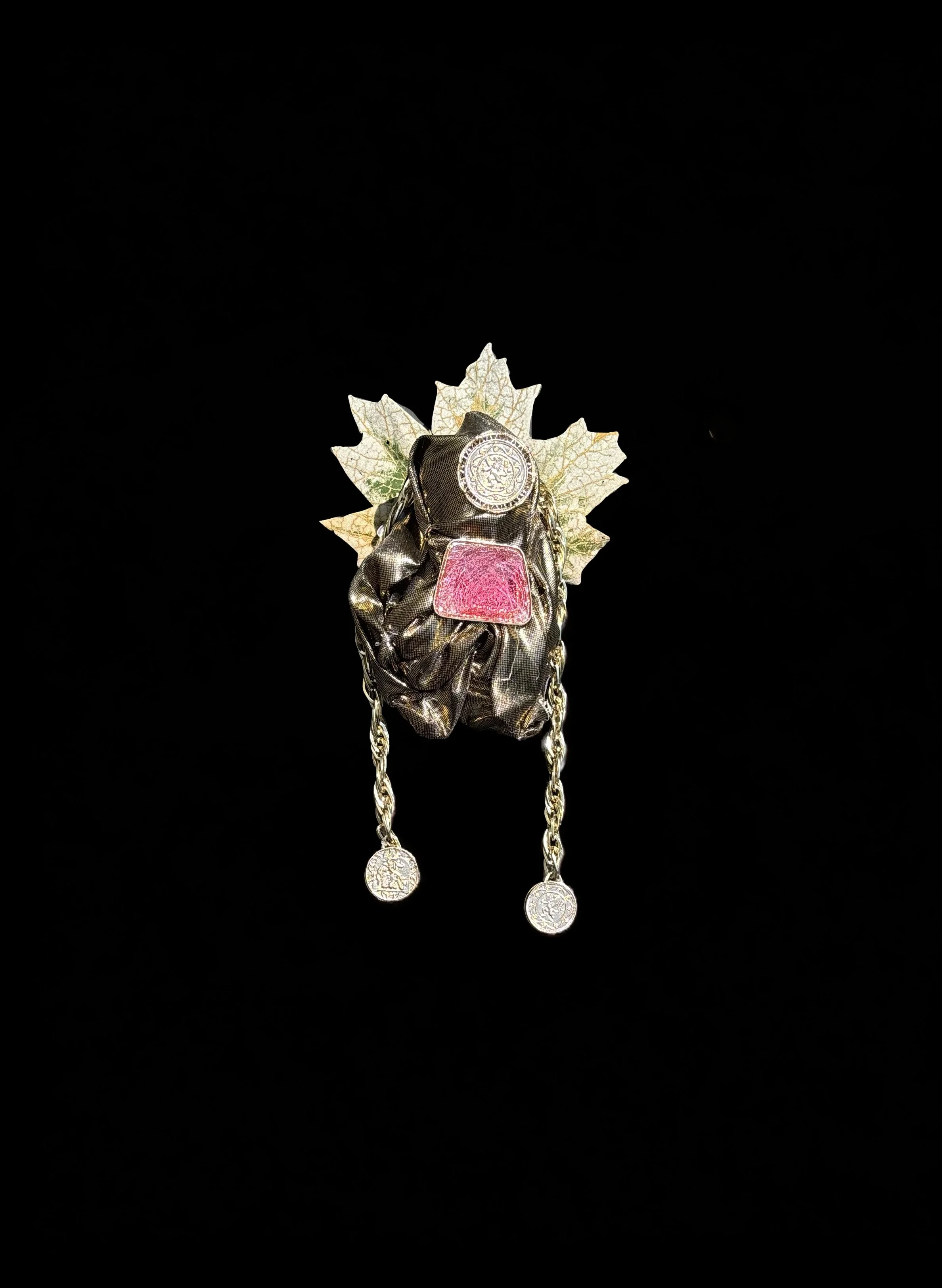  Ascension Spirit   
Soft Sculpture 
 Found Materials   
Discarded Doll, Fabric,  
Found Natural Materials,  
Costume Jewelry, Plastic Gems