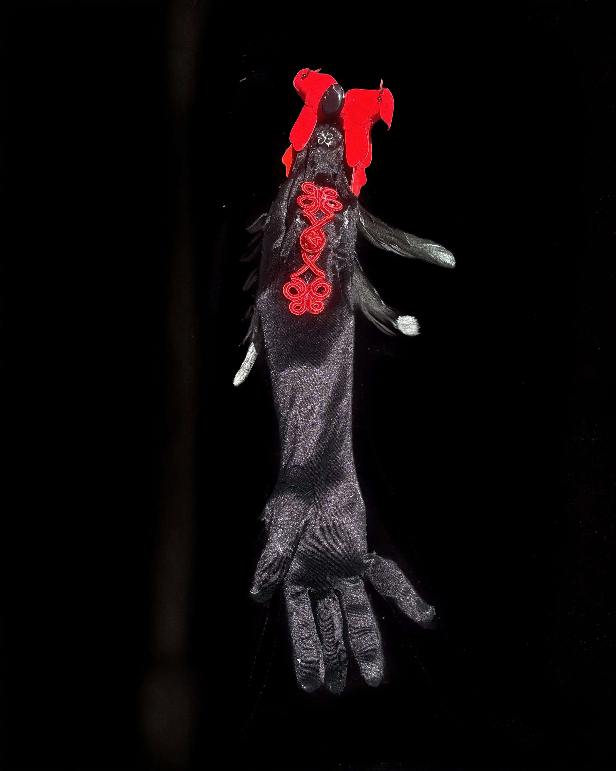  Ascension Spirit   
Soft Sculpture 
 Found Materials   
Discarded Doll, Fabric,  
Found Natural Materials,  
Costume Jewelry, Plastic Gems