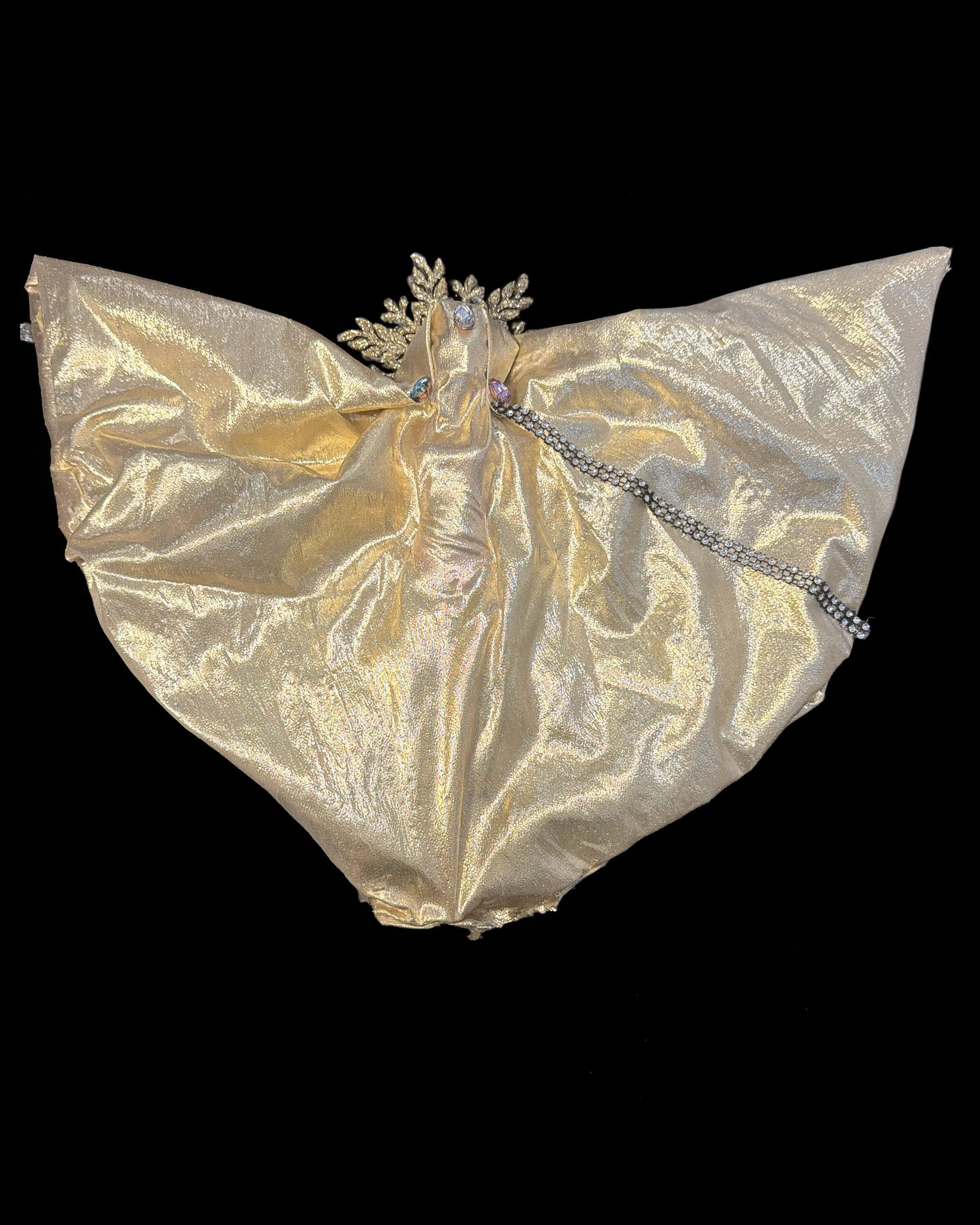  Ascension Spirit   
Soft Sculpture 
 Found Materials   
Discarded Doll, Fabric,  
Found Natural Materials,  
Costume Jewelry, Plastic Gems