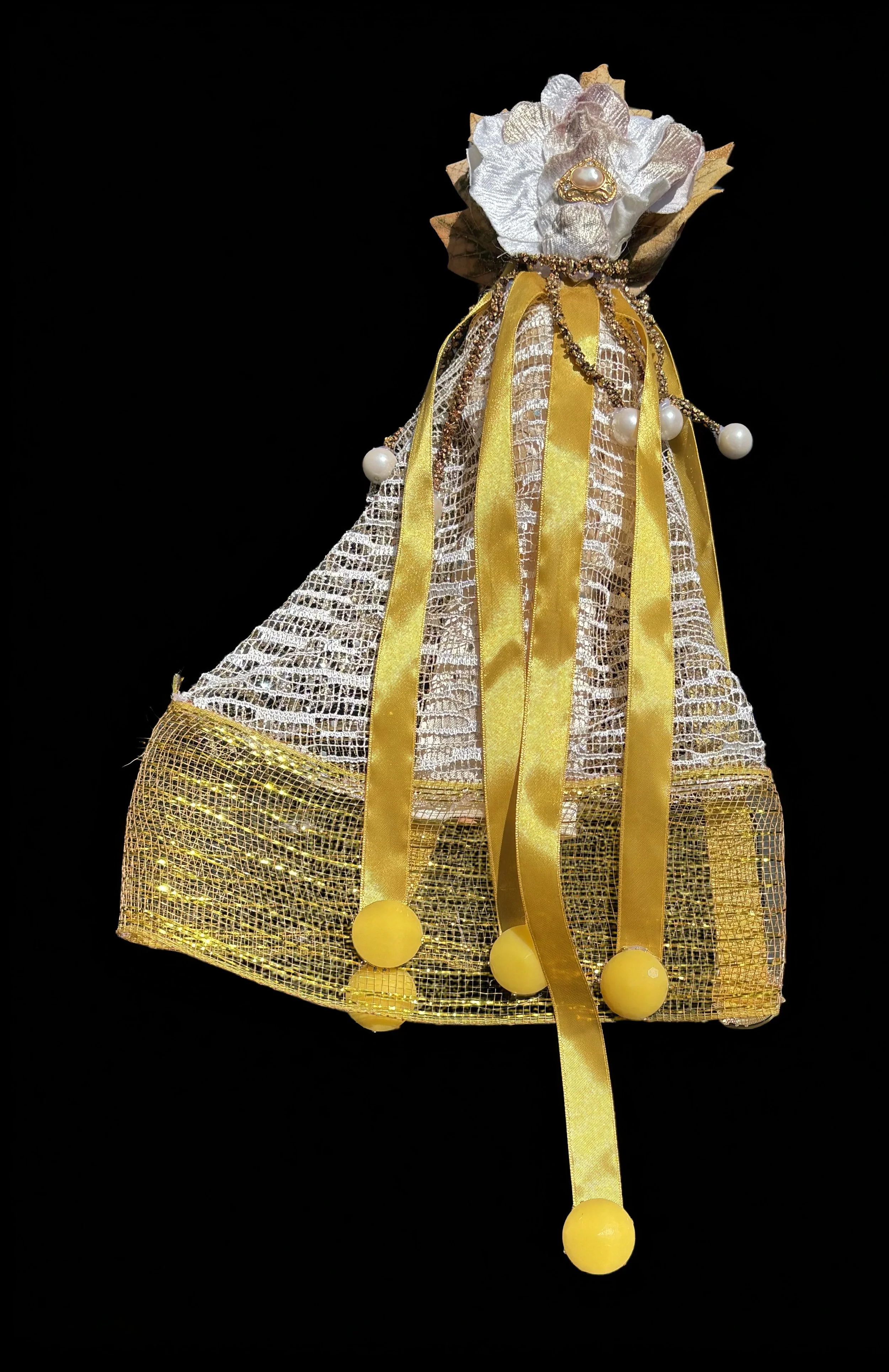  Ascension Spirit   
Soft Sculpture 
 Found Materials   
Discarded Doll, Fabric,  
Found Natural Materials,  
Costume Jewelry, Plastic Gems
