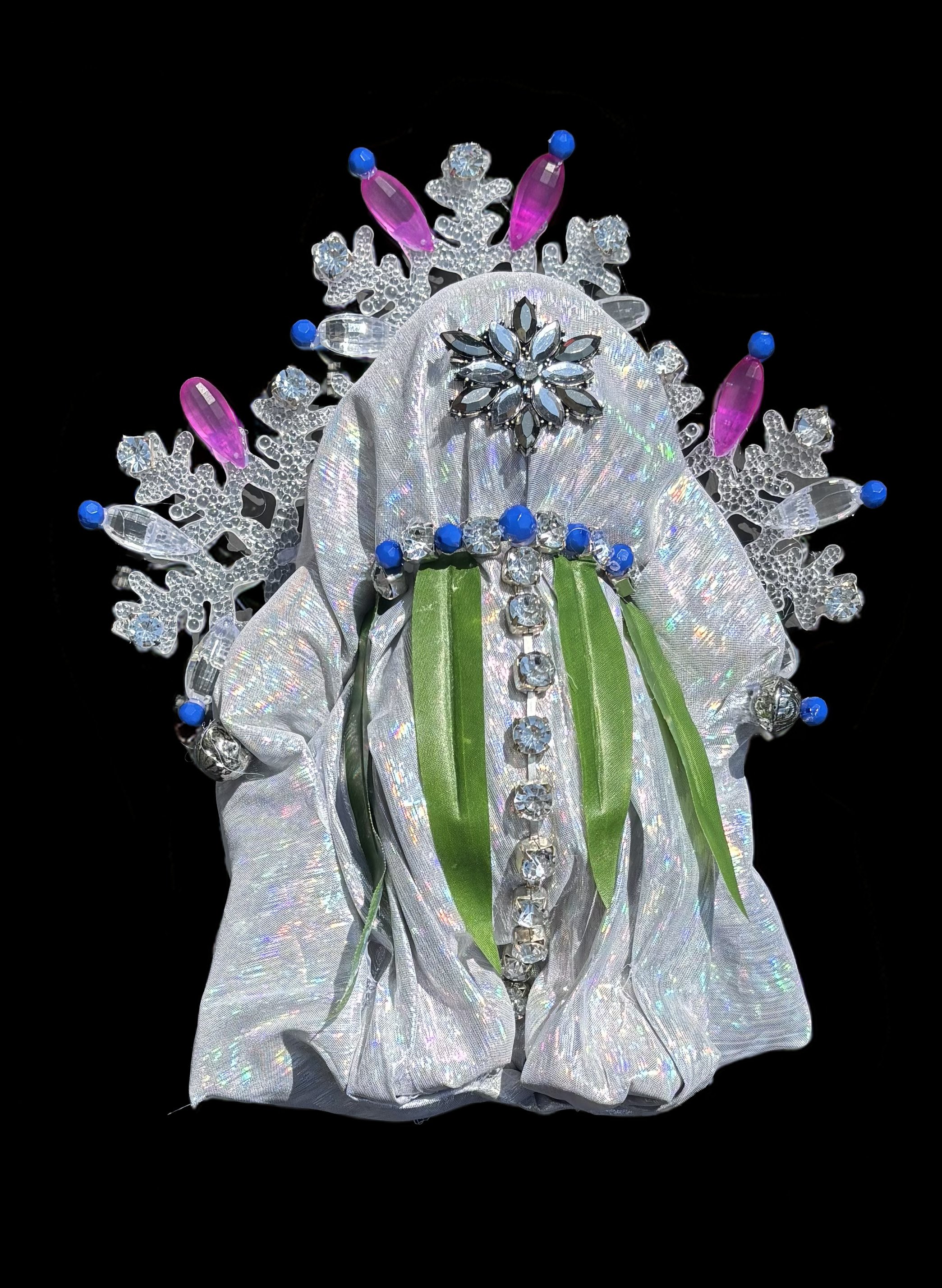  Ascension Spirit   
Soft Sculpture 
 Found Materials   
Discarded Doll, Fabric,  
Found Natural Materials,  
Costume Jewelry, Plastic Gems