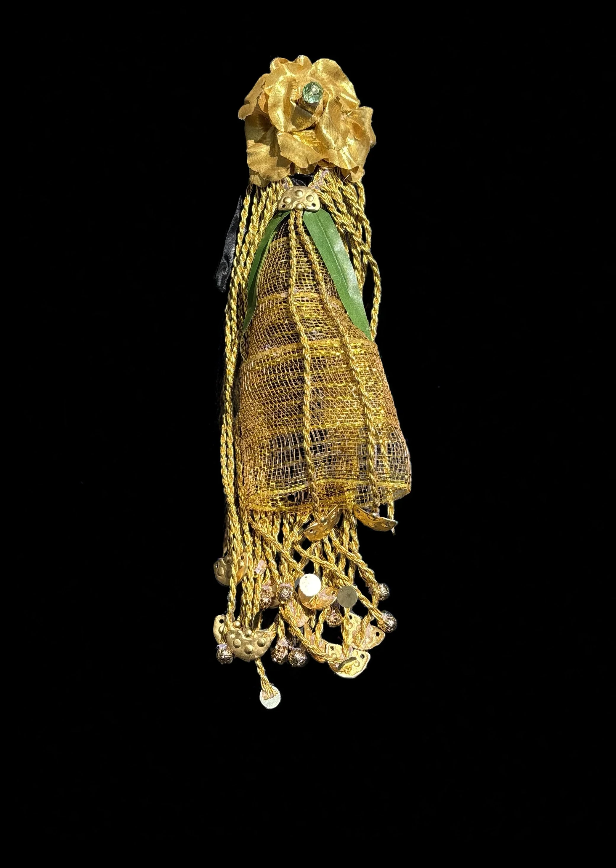  Ascension Spirit   
Soft Sculpture 
 Found Materials   
Discarded Doll, Fabric,  
Found Natural Materials,  
Costume Jewelry, Plastic Gems