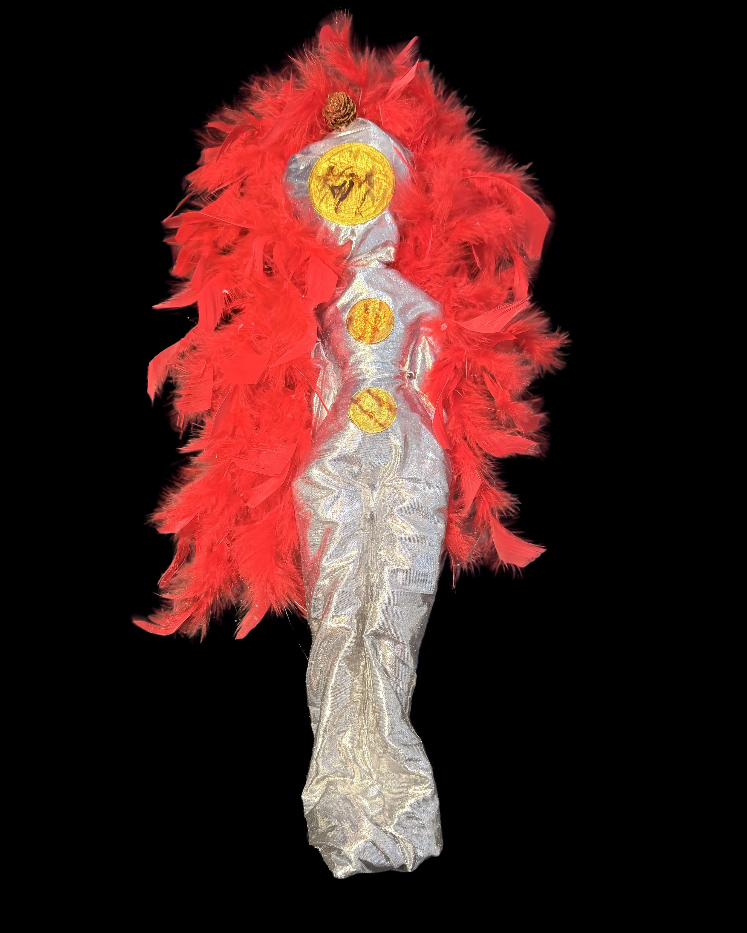  Ascension Spirit   
Soft Sculpture 
 Found Materials   
Discarded Doll, Fabric,  
Found Natural Materials,  
Costume Jewelry, Plastic Gems