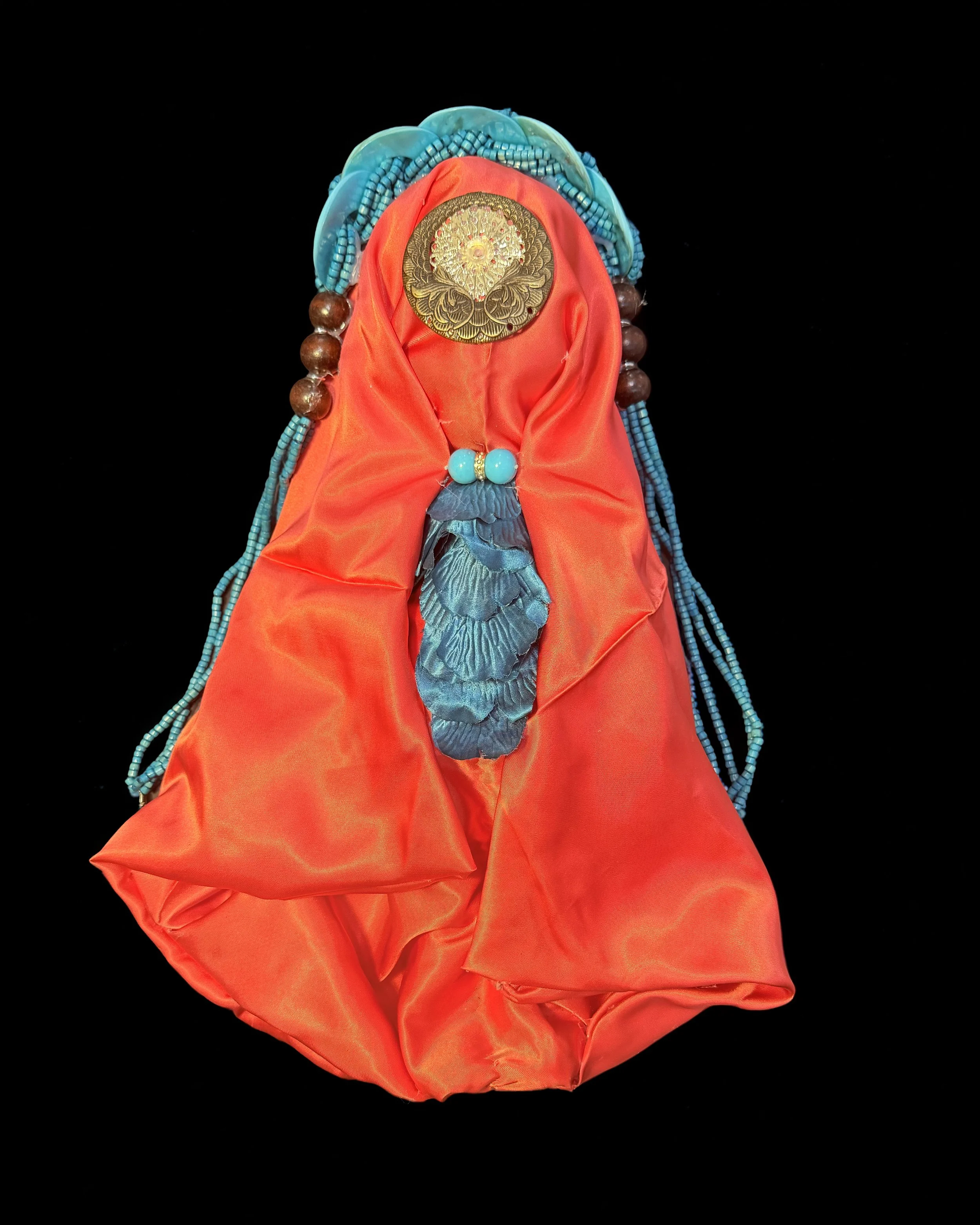  Ascension Spirit   
Soft Sculpture 
 Found Materials   
Discarded Doll, Fabric,  
Found Natural Materials,  
Costume Jewelry, Plastic Gems