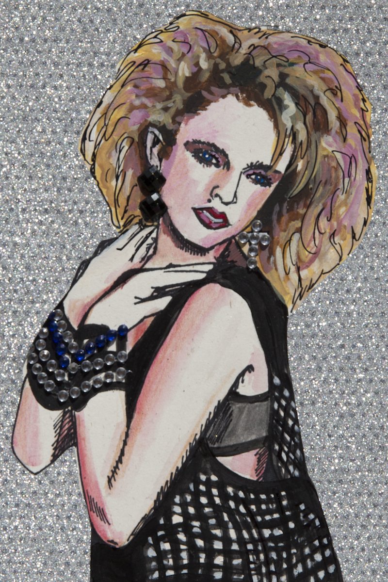 Drawing of Madonna,
Mixed Media, 4 x 6 inches