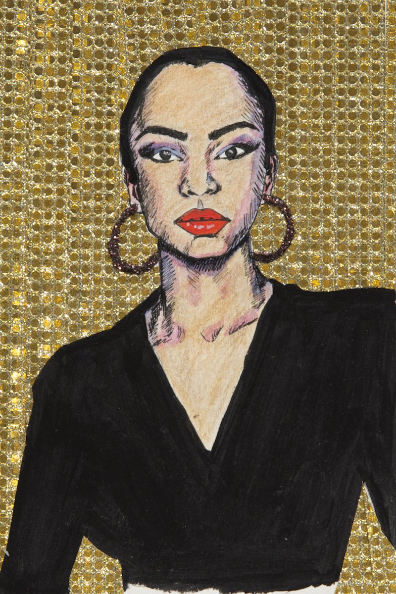 Drawing of Sade,
Mixed Media, 4 x 6 inches