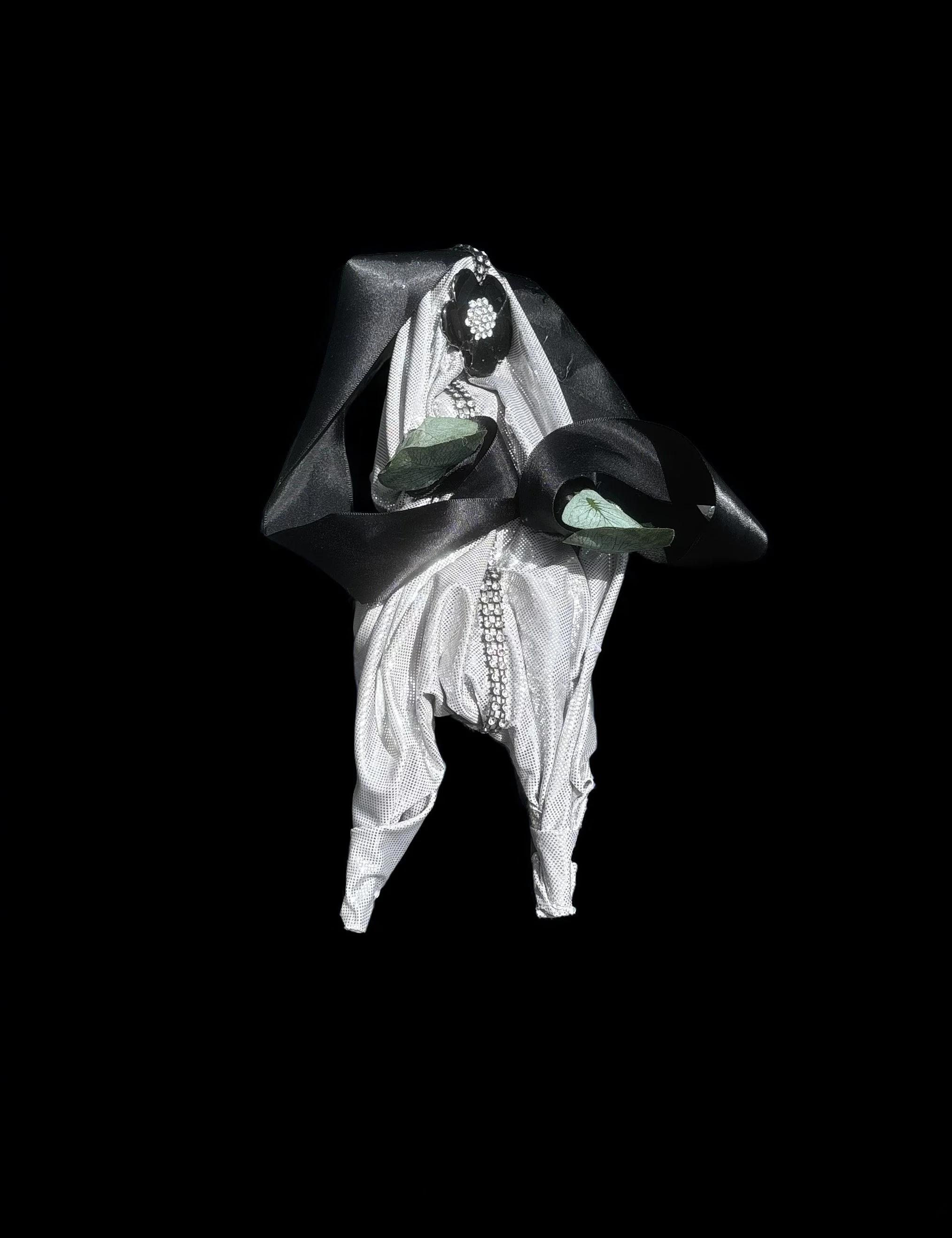  Ascension Spirit   
Soft Sculpture 
 Found Materials   
Discarded Doll, Fabric,  
Found Natural Materials,  
Costume Jewelry, Plastic Gems