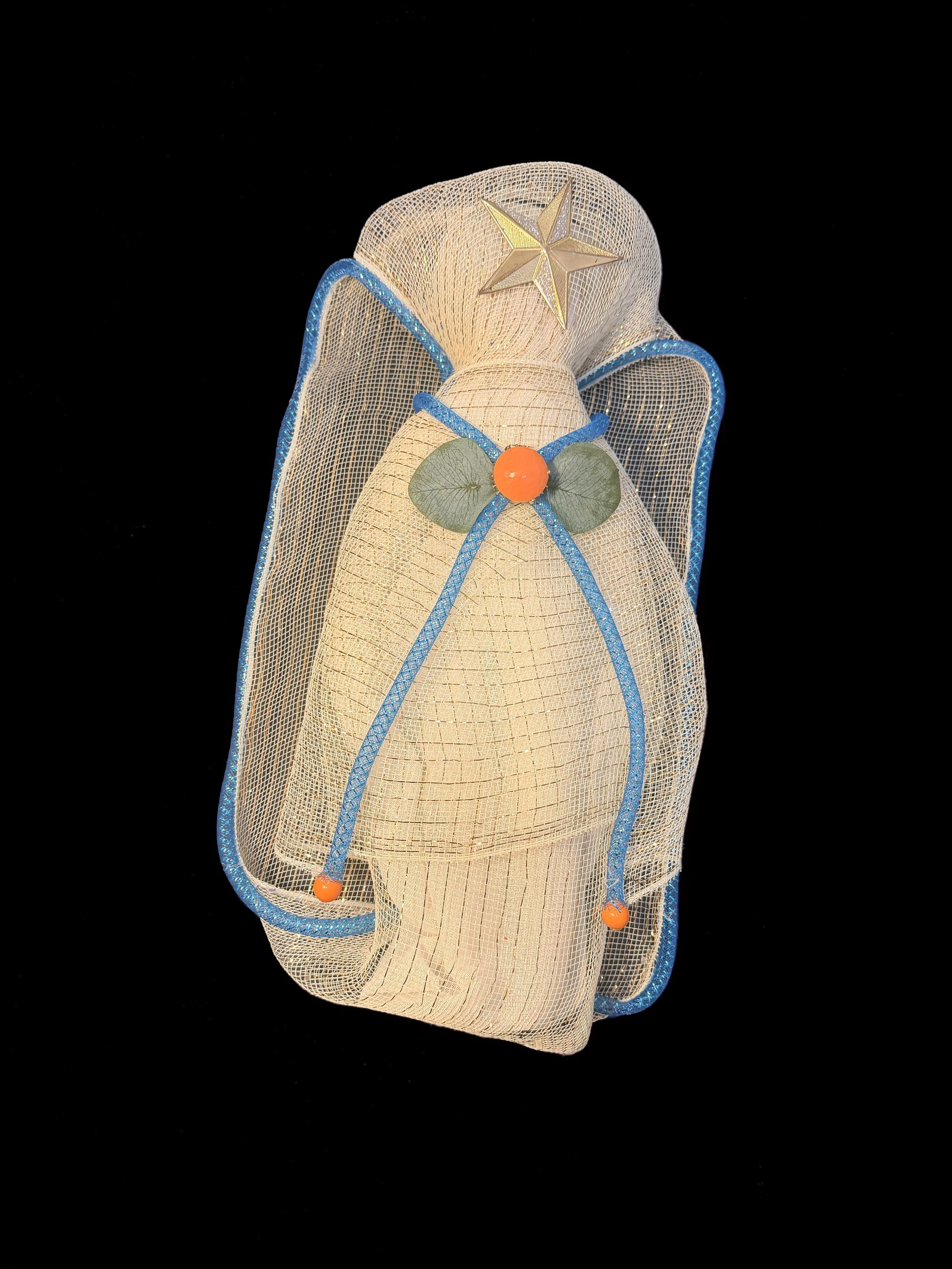  Ascension Spirit   
Soft Sculpture 
 Found Materials   
Discarded Doll, Fabric,  
Found Natural Materials,  
Costume Jewelry, Plastic Gems