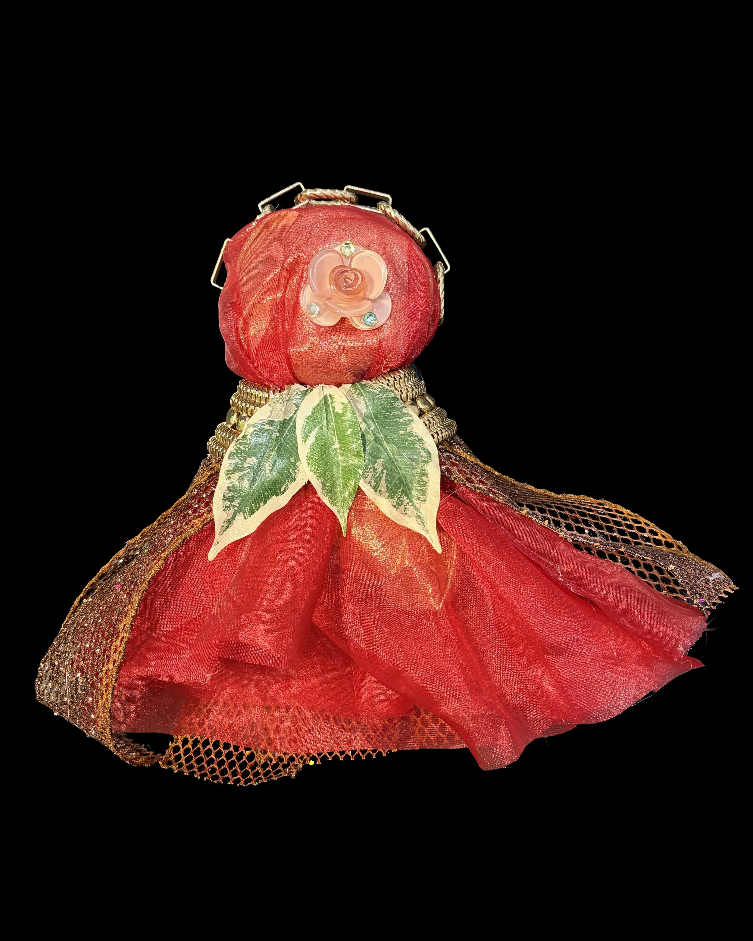  Ascension Spirit   
Soft Sculpture 
 Found Materials   
Discarded Doll, Fabric,  
Found Natural Materials,  
Costume Jewelry, Plastic Gems