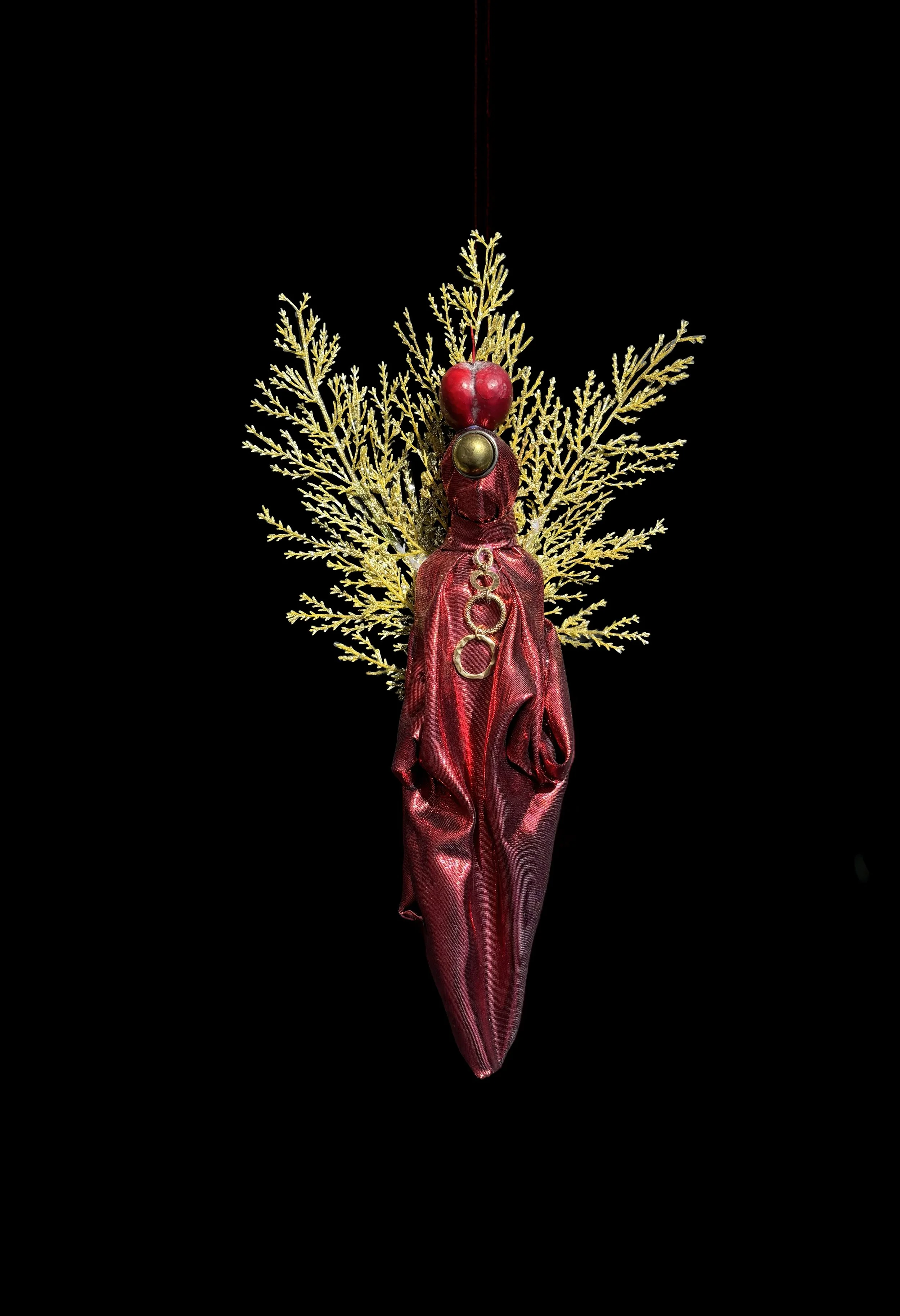 Ascension Spirit   
Soft Sculpture 
 Found Materials   
Discarded Doll, Fabric,  
Found Natural Materials,  
Costume Jewelry, Plastic Gems