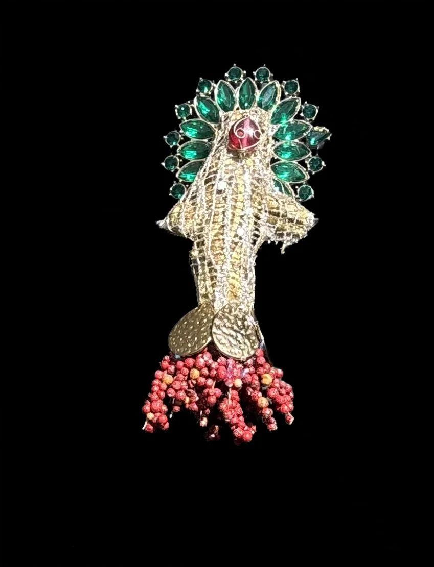  Ascension Spirit   
Soft Sculpture 
 Found Materials   
Discarded Doll, Fabric,  
Found Natural Materials,  
Costume Jewelry, Plastic Gems