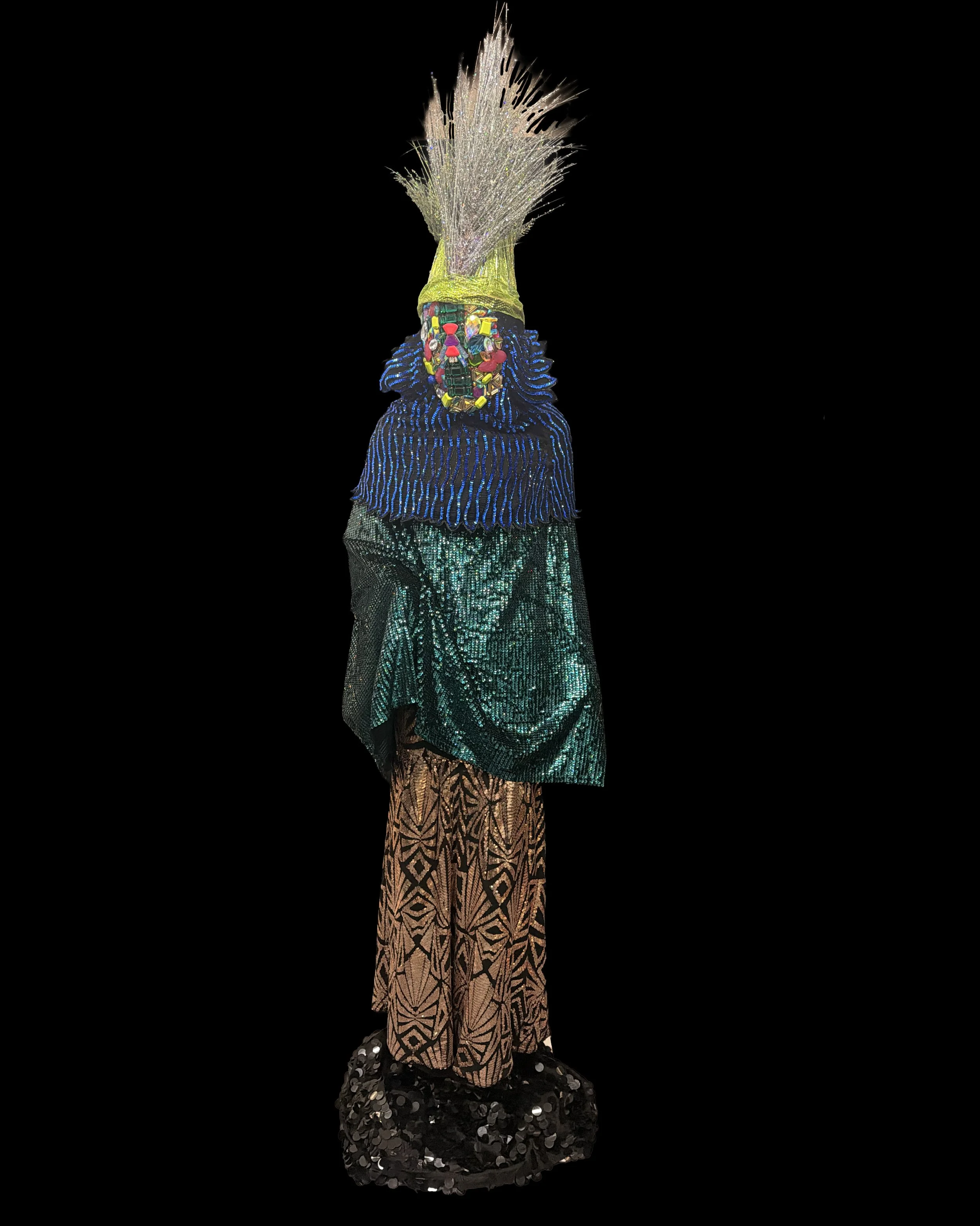  Ascension Spirit   
Soft Sculpture 
 Found Materials   
Discarded Doll, Fabric,  
Found Natural Materials,  
Costume Jewelry, Plastic Gems