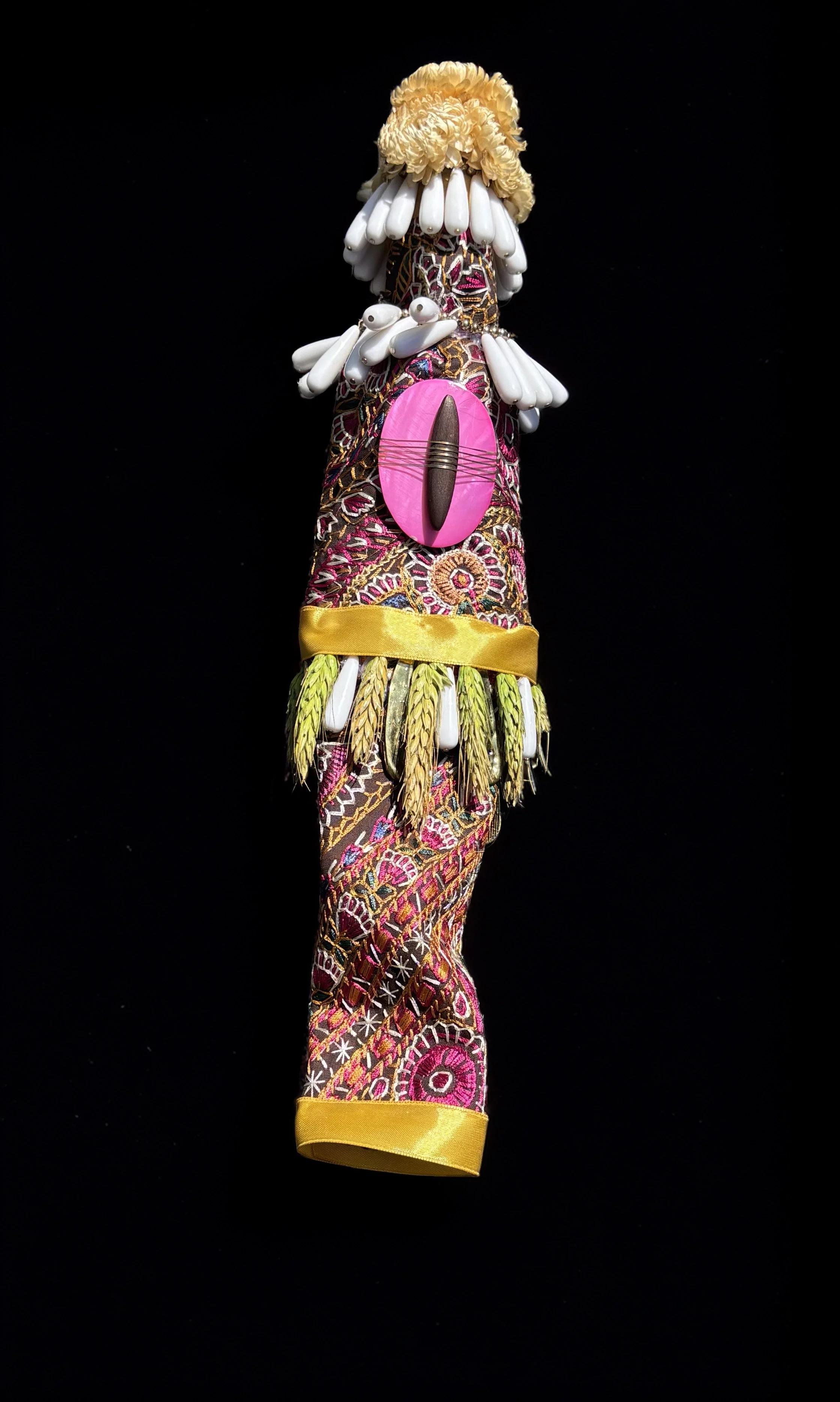  Ascension Spirit   
Soft Sculpture 
 Found Materials   
Discarded Doll, Fabric,  
Found Natural Materials,  
Costume Jewelry, Plastic Gems