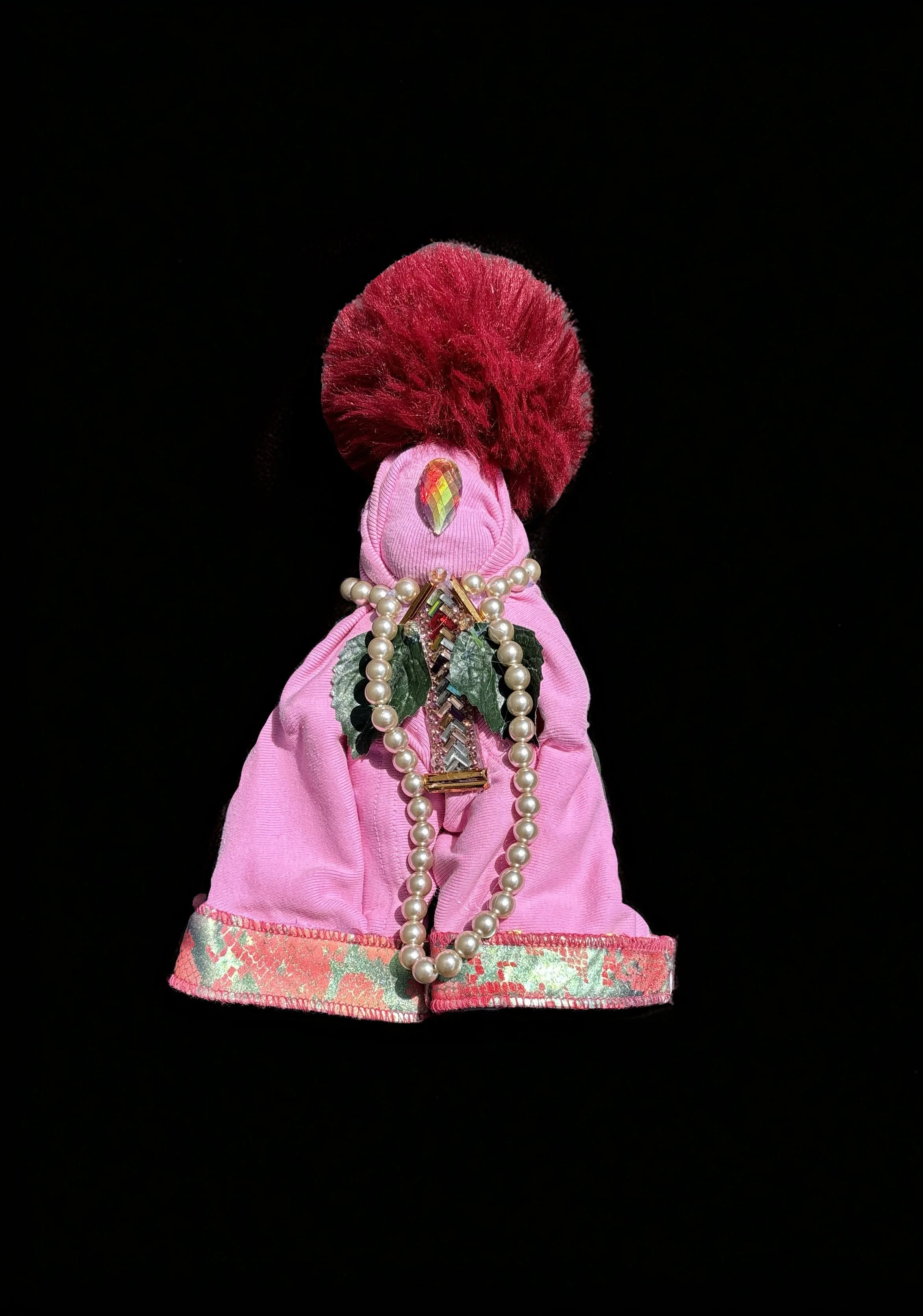  Ascension Spirit   
Soft Sculpture 
 Found Materials   
Discarded Doll, Fabric,  
Found Natural Materials,  
Costume Jewelry, Plastic Gems