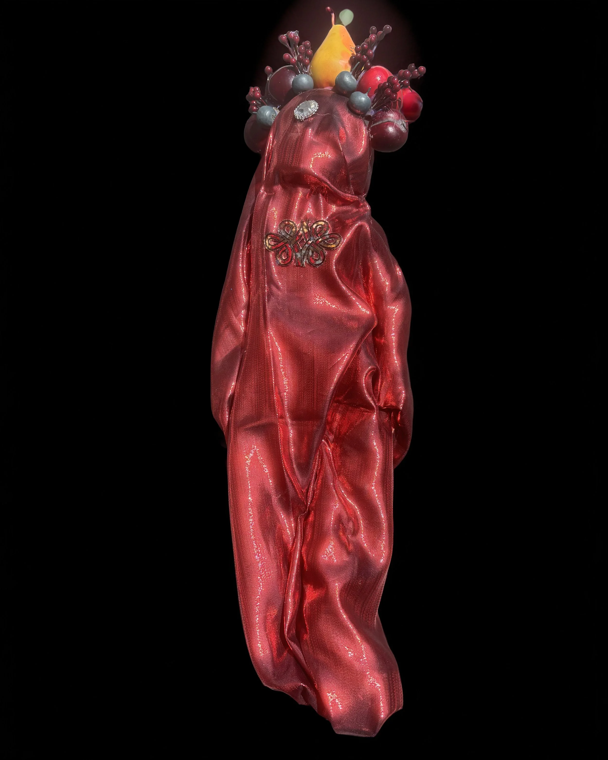  Ascension Spirit   
Soft Sculpture 
 Found Materials   
Discarded Doll, Fabric,  
Found Natural Materials,  
Costume Jewelry, Plastic Gems