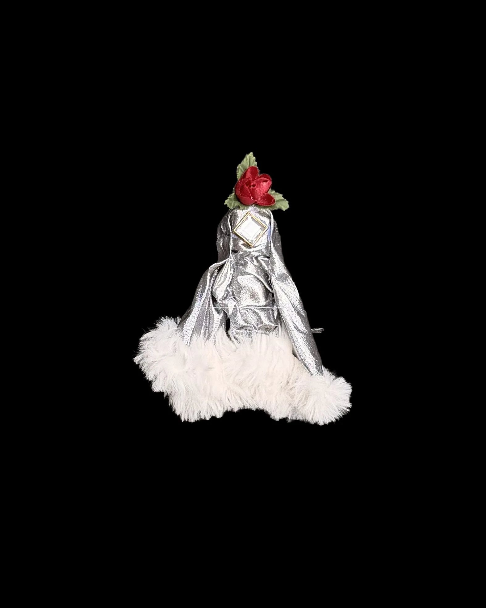  Ascension Spirit   
Soft Sculpture 
 Found Materials   
Discarded Doll, Fabric,  
Found Natural Materials,  
Costume Jewelry, Plastic Gems