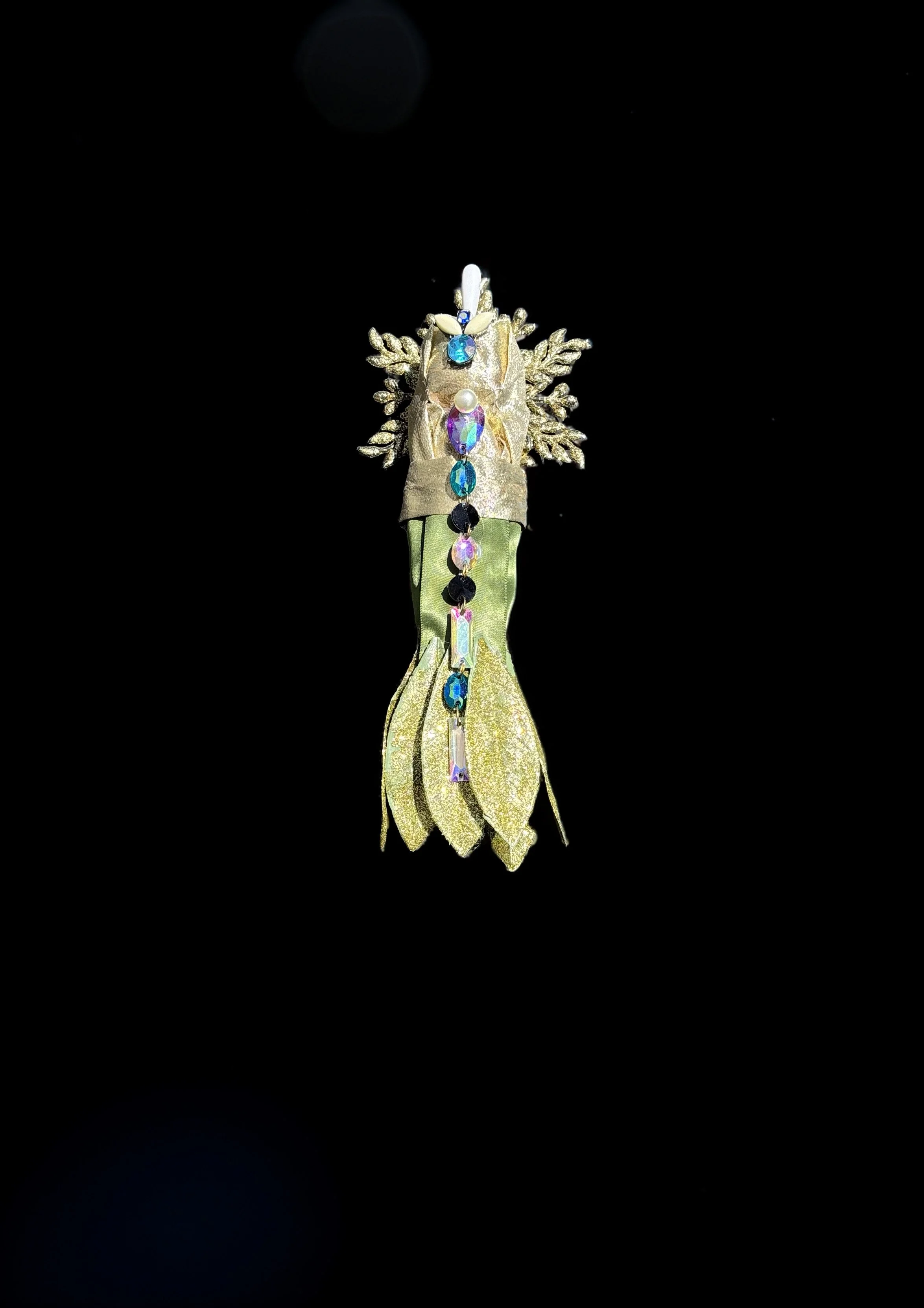  Ascension Spirit   
Soft Sculpture 
 Found Materials   
Discarded Doll, Fabric,  
Found Natural Materials,  
Costume Jewelry, Plastic Gems