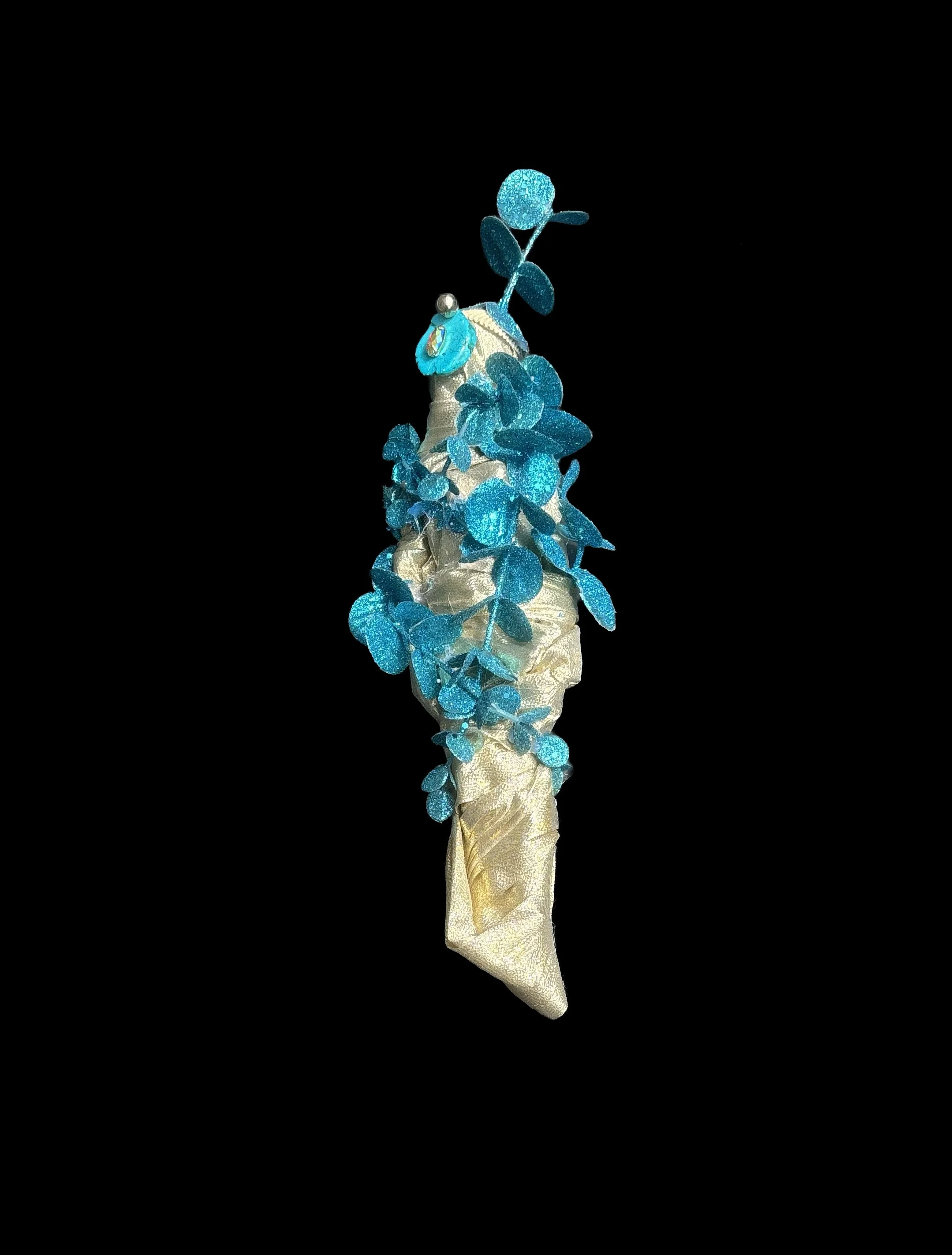  Ascension Spirit   
Soft Sculpture 
 Found Materials   
Discarded Doll, Fabric,  
Found Natural Materials,  
Costume Jewelry, Plastic Gems