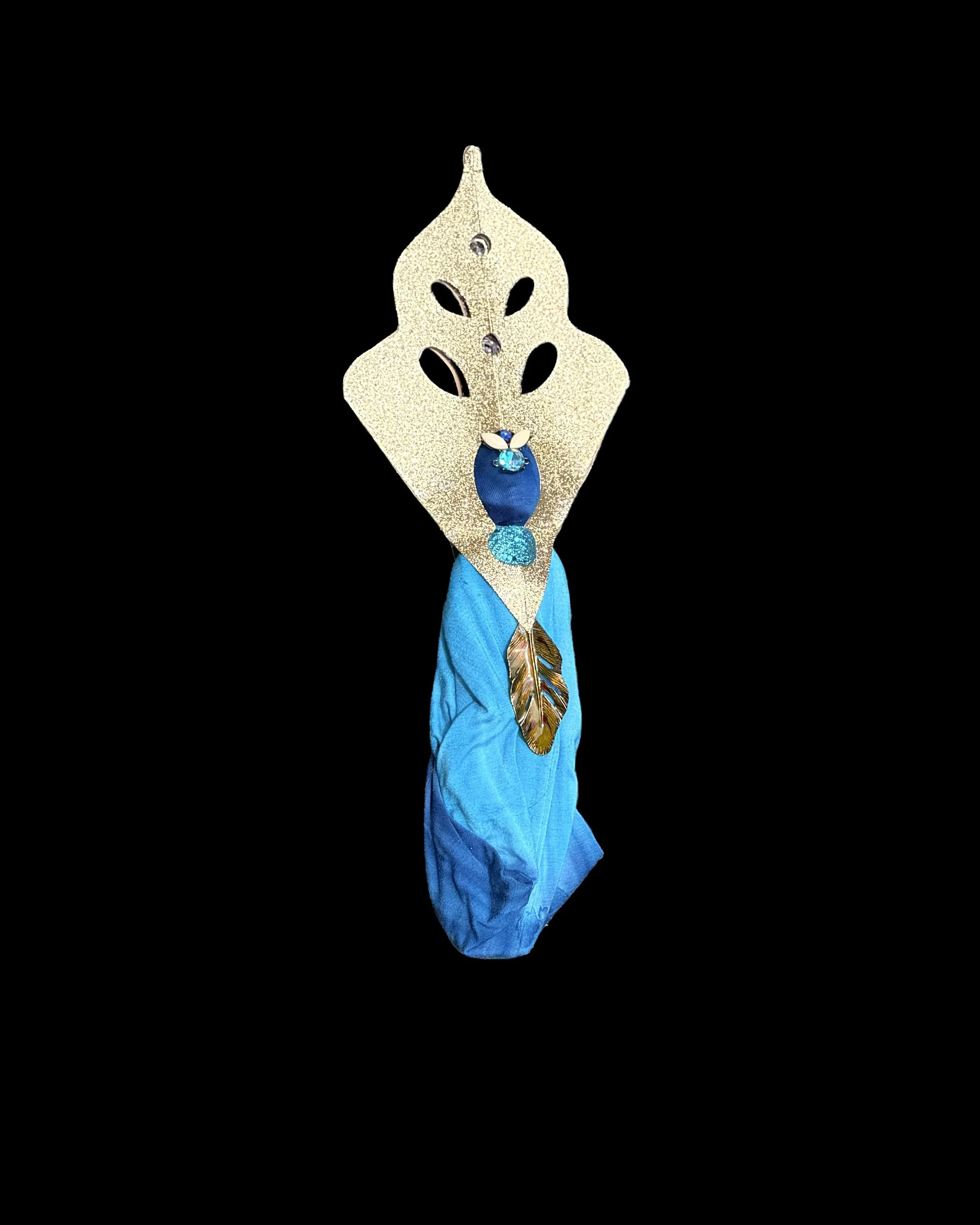  Ascension Spirit   
Soft Sculpture 
 Found Materials   
Discarded Doll, Fabric,  
Found Natural Materials,  
Costume Jewelry, Plastic Gems