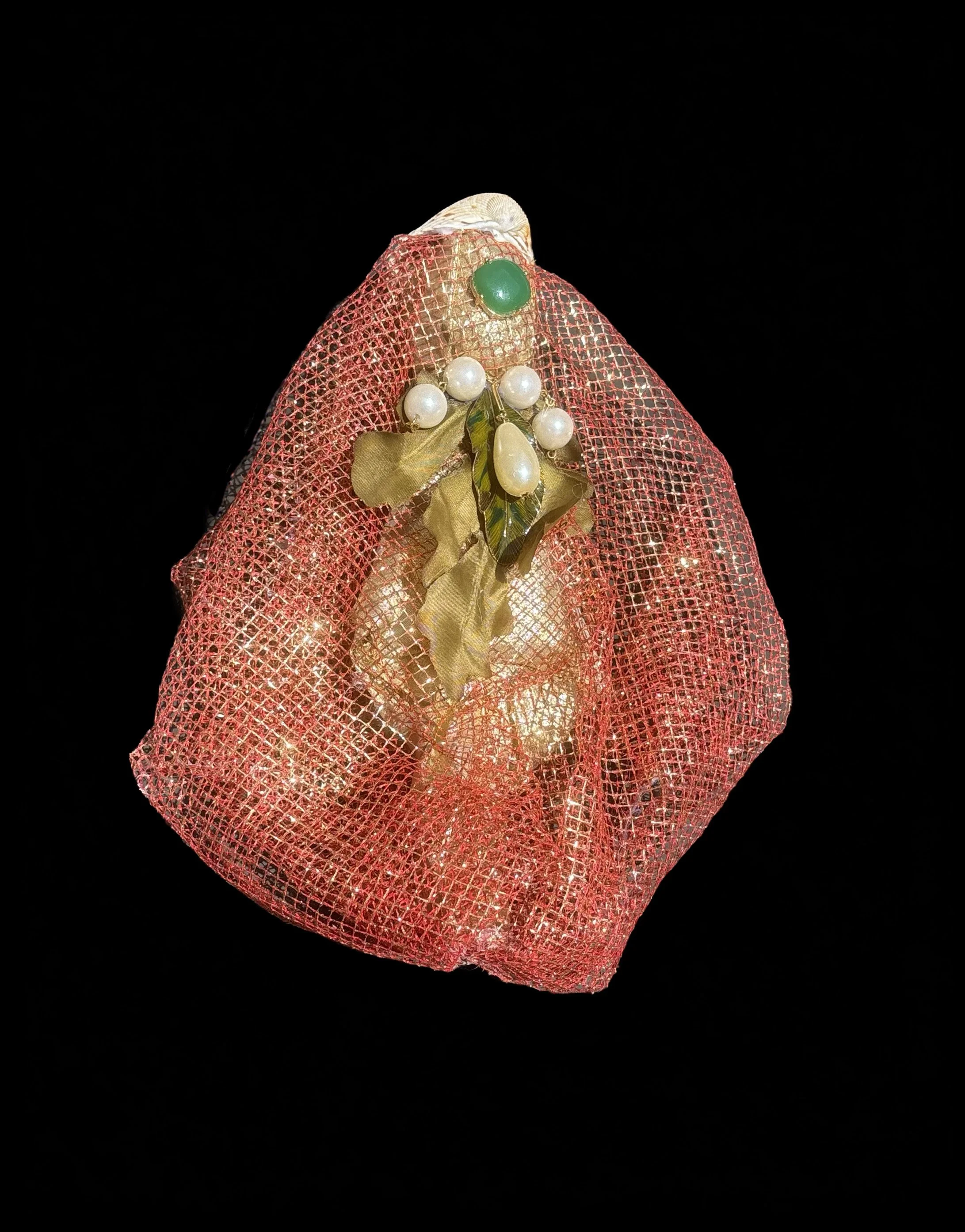  Ascension Spirit   
Soft Sculpture 
 Found Materials   
Discarded Doll, Fabric,  
Found Natural Materials,  
Costume Jewelry, Plastic Gems